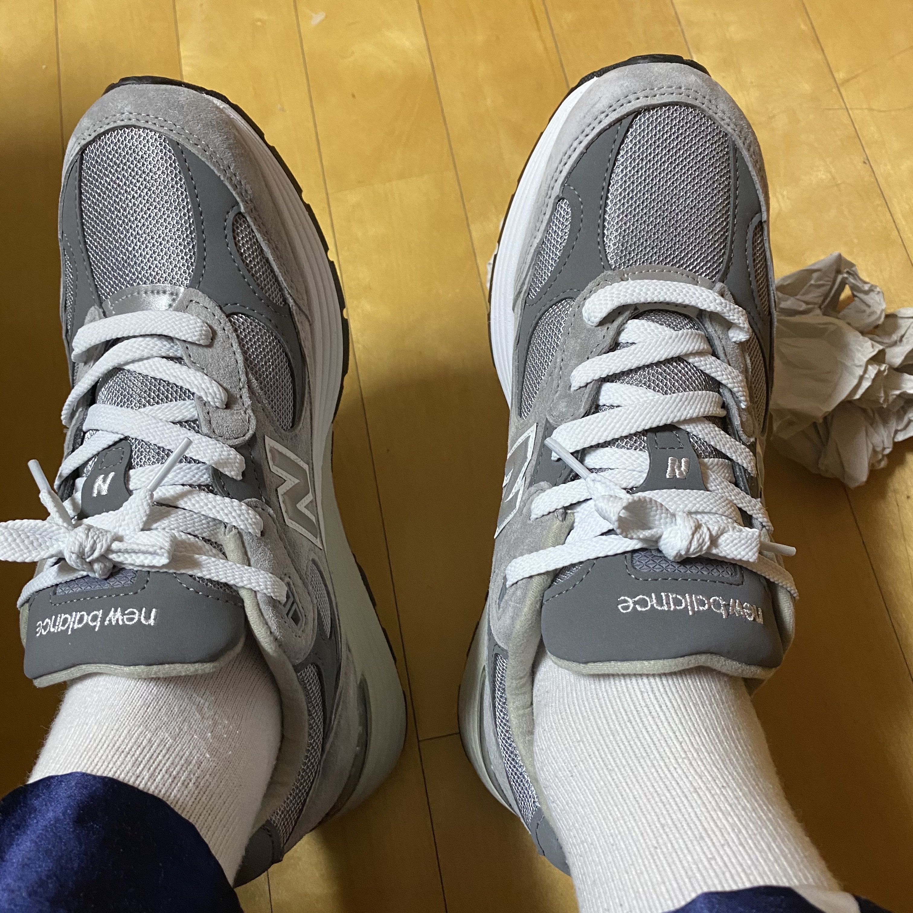 New Balance 992 Made in USA Grey - D Standard 착용 스타일 - 2