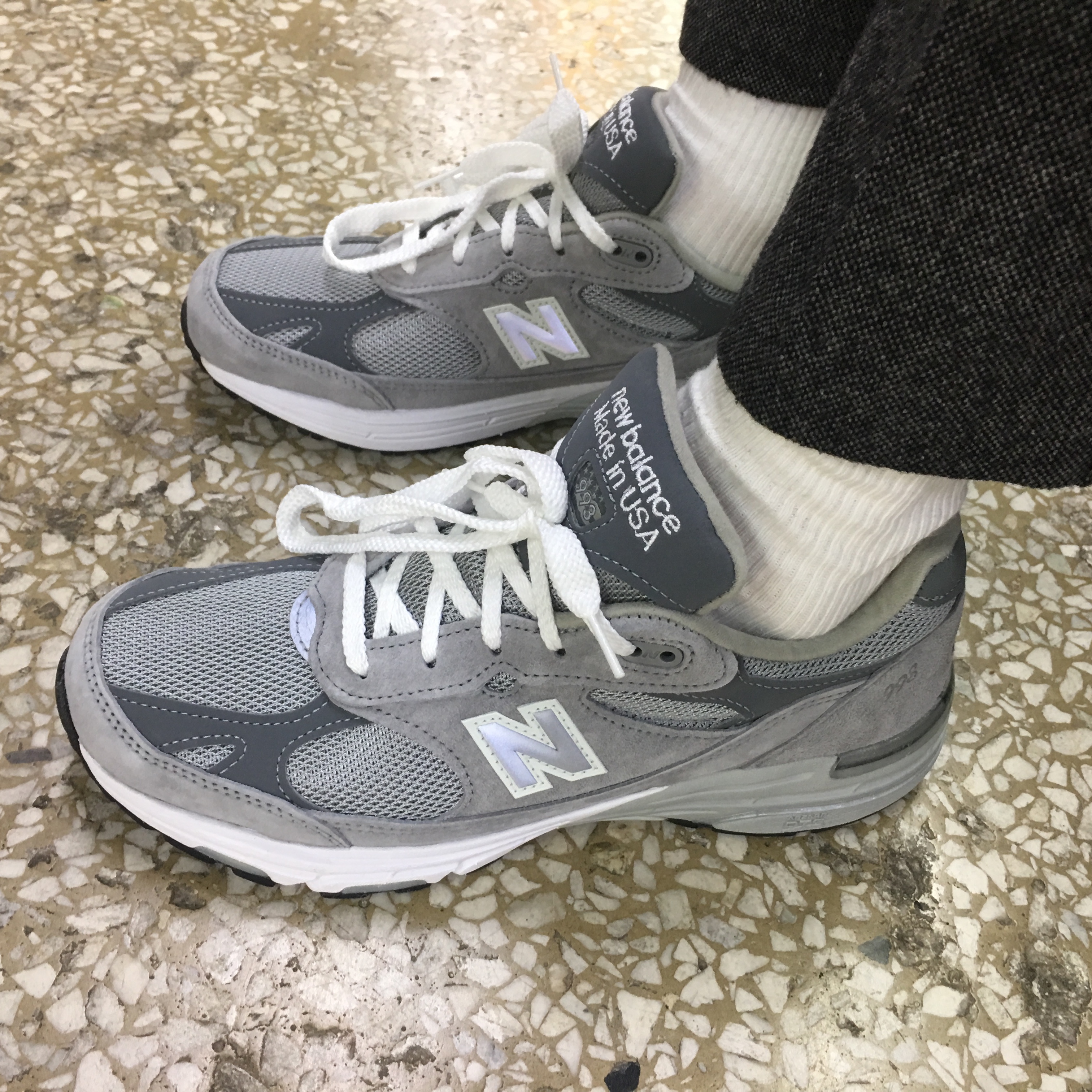 New Balance 993 Made in USA Grey - D Standard 착용 스타일 - 2
