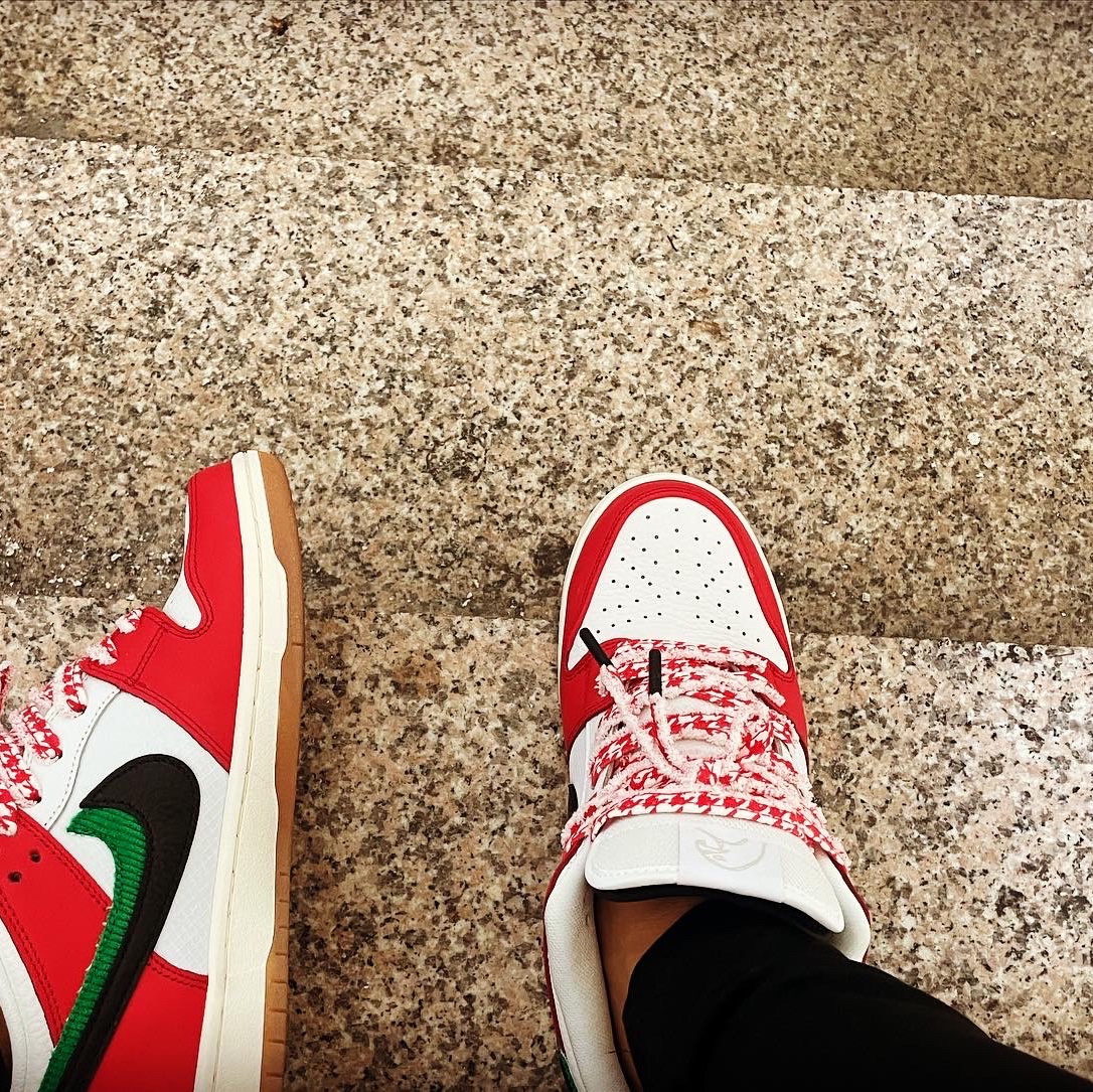 Nike x Frame Skate SB Dunk Low Pro Habibi 착용 스타일 - 2