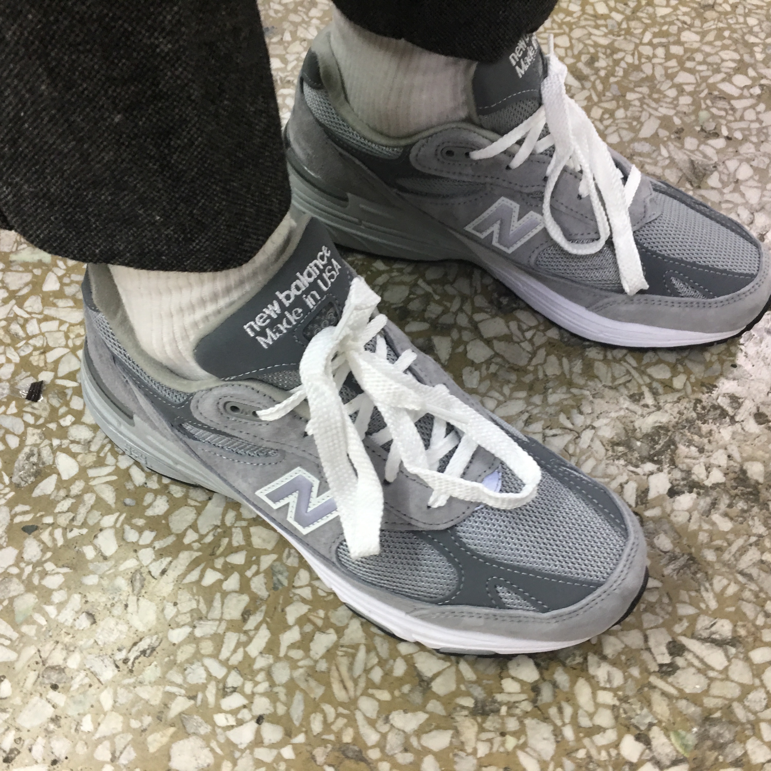New Balance 993 Made in USA Grey - D Standard 착용 스타일 - 1