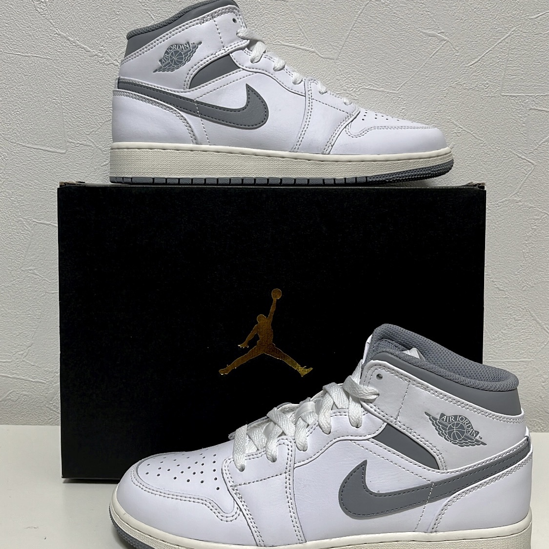 (GS) Jordan 1 Mid White Stealth 착용 스타일