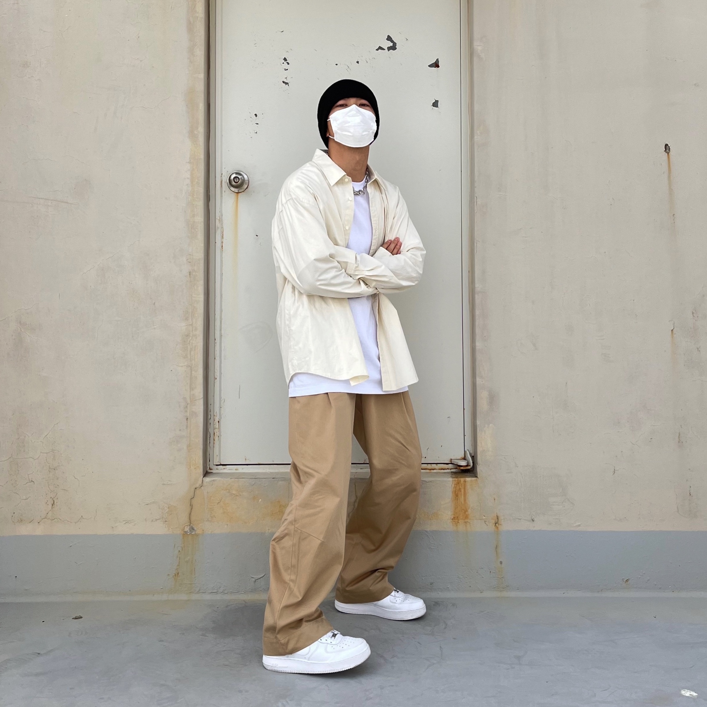 Nike Air Force 1 '07 Low White, Our Legacy Ladon Brass Keychain Matte Nickel 착용 스타일