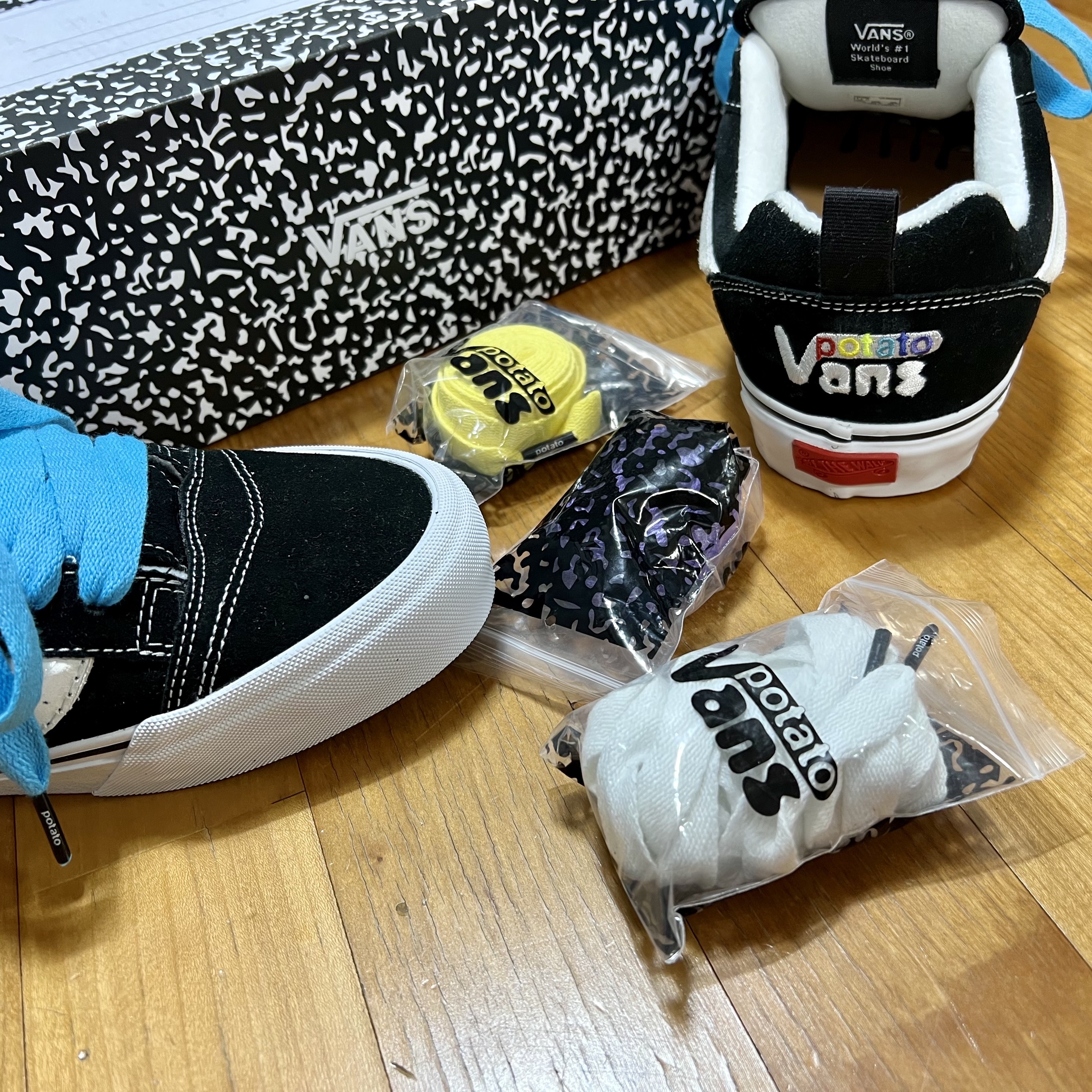 Vans Vault x Imran Potato Knu-Skool VR3 LX Black White 착용 스타일 - 2