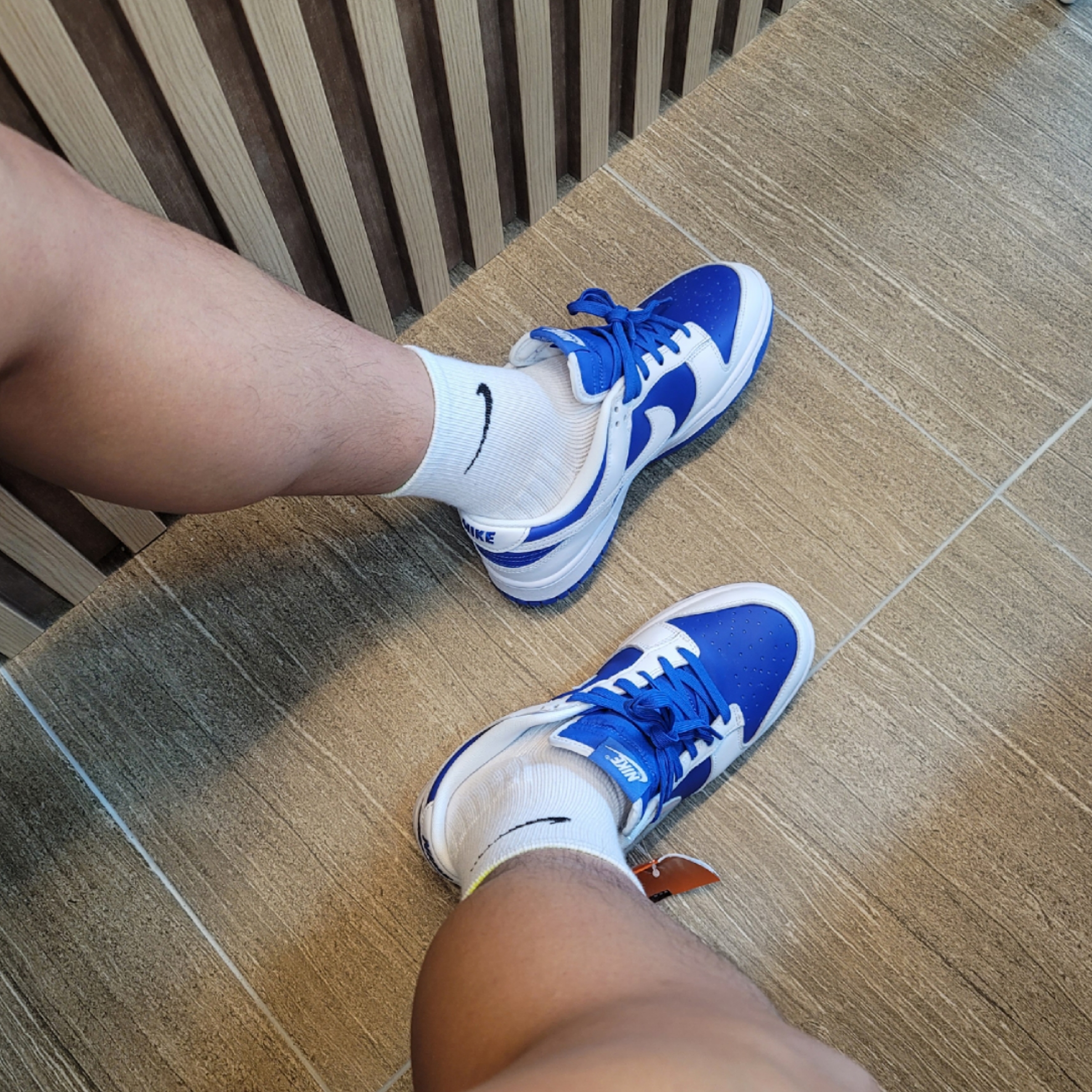 Nike Dunk Low Retro Racer Blue and White 착용 스타일