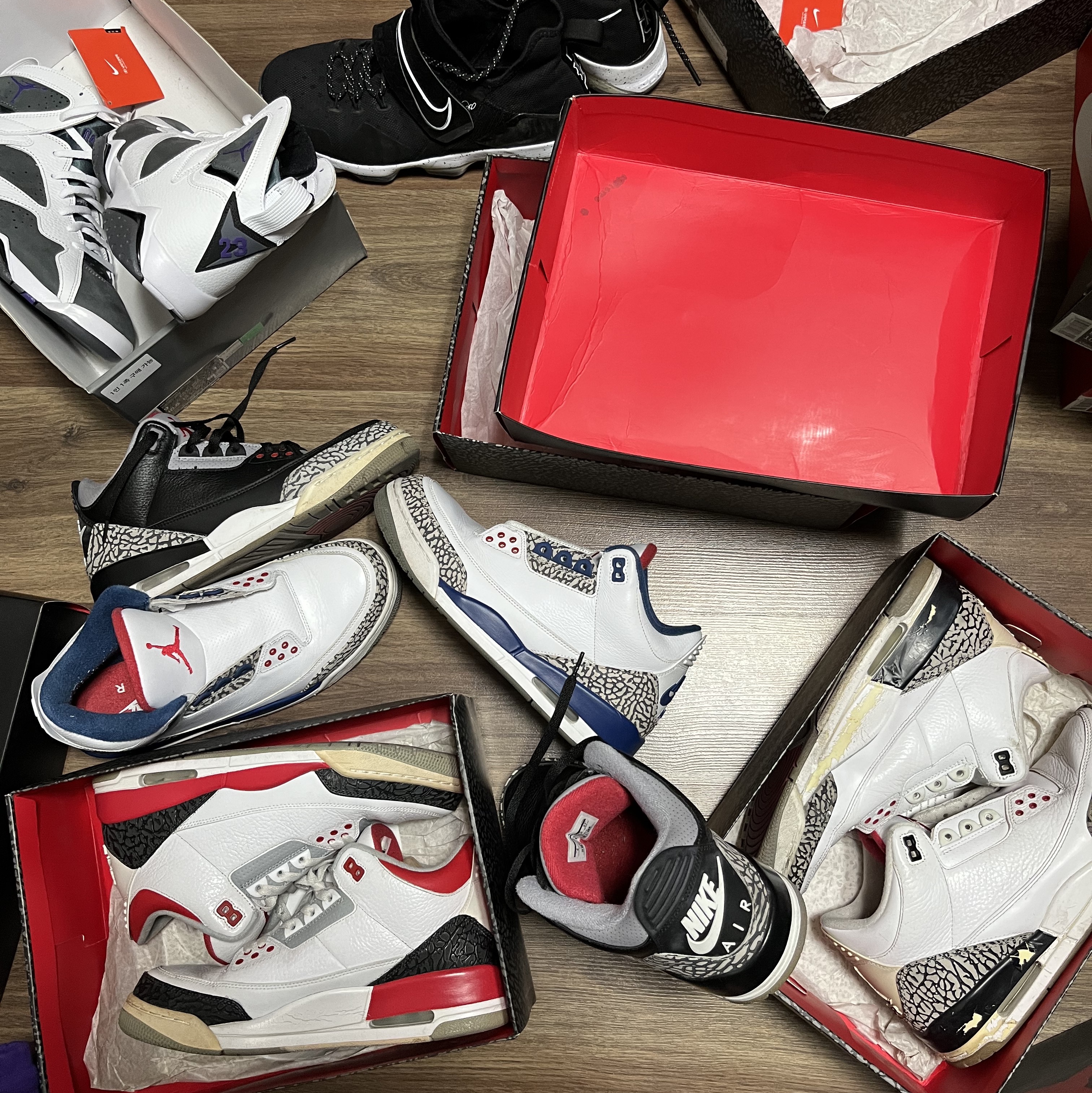 Jordan 3 Retro Fire Red 2013, Jordan 3 Retro OG Black Cement 2018 착용 스타일