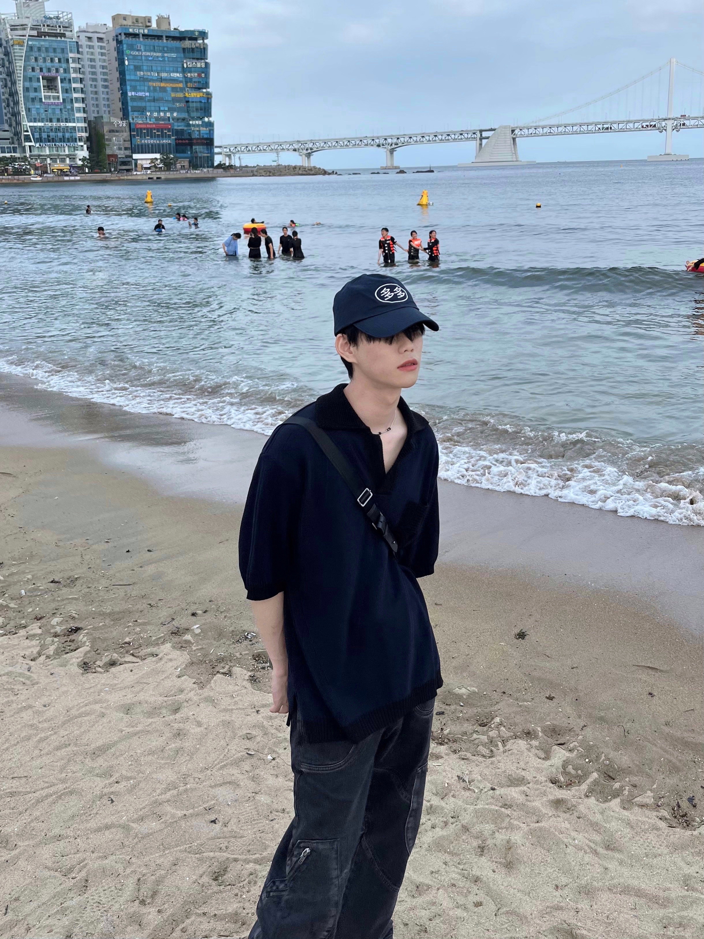 Dada Student Cap Navy 착용 스타일