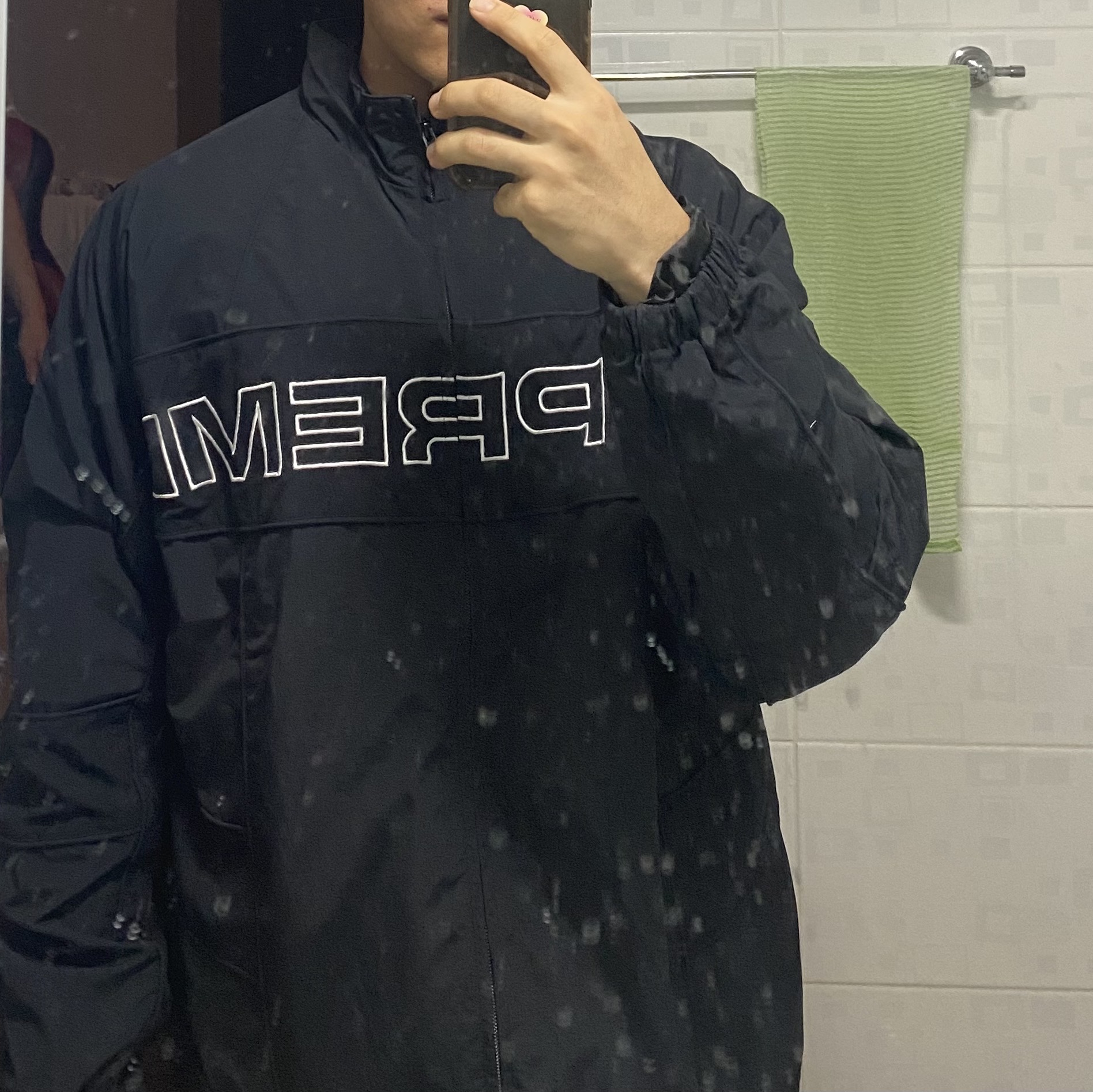 Supreme Jacquard Panel Track Jacket Black - 22FW 착용 스타일