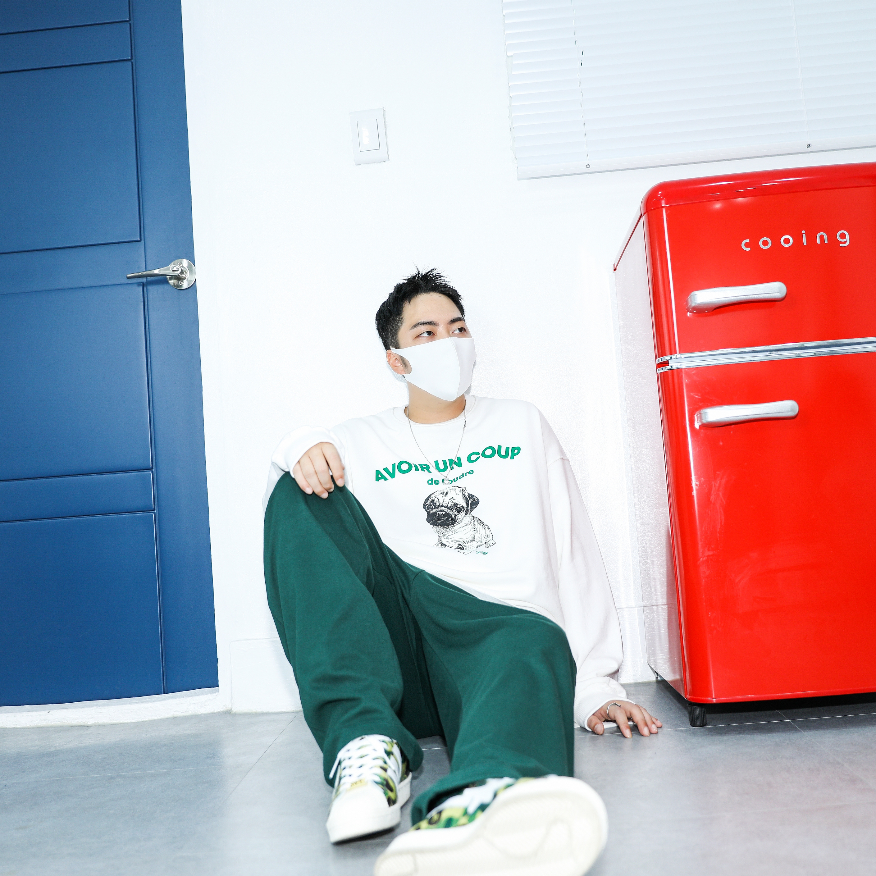 Adidas x BAPE Superstar 80s Green Camo 착용 스타일 - 1