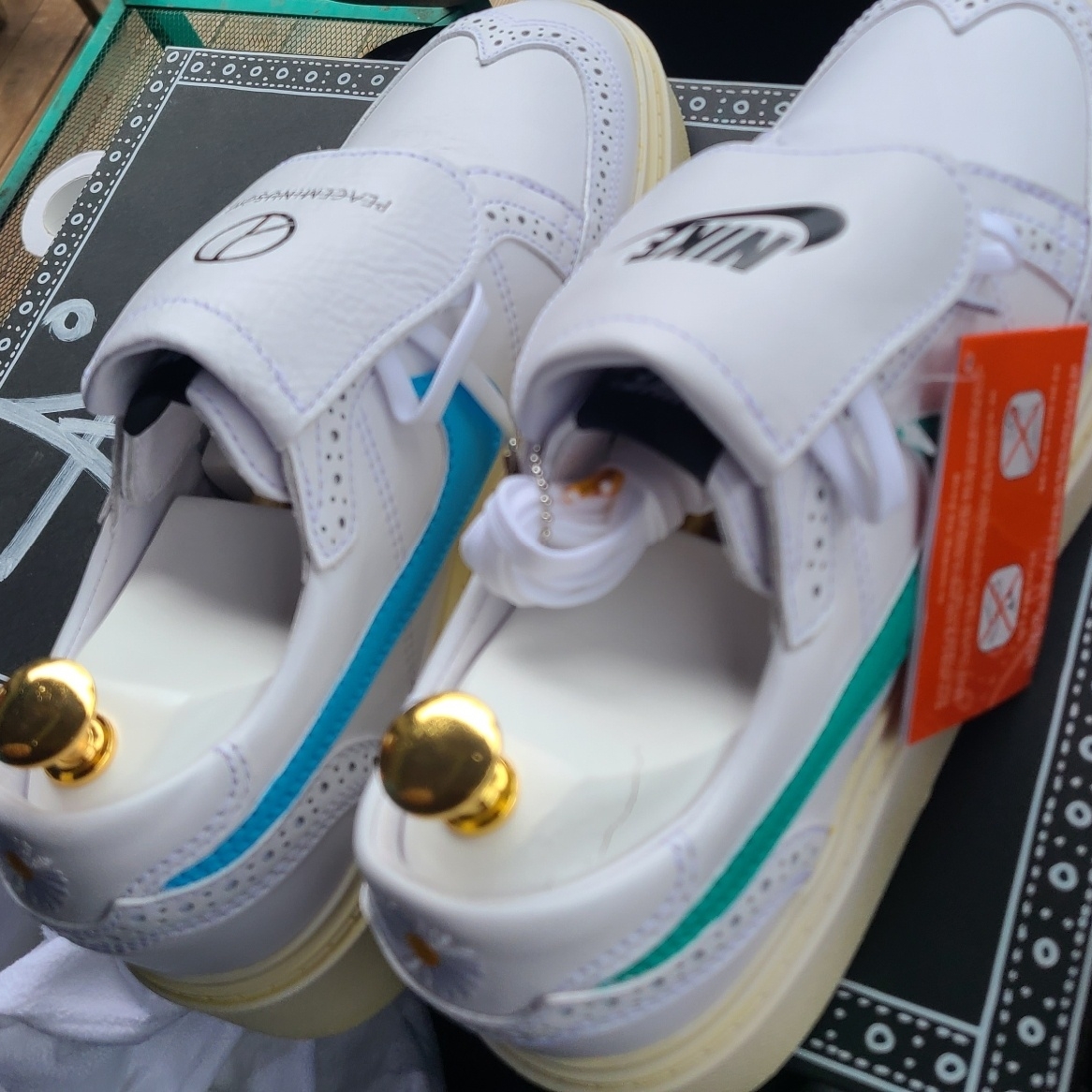 Nike x Peaceminusone Kwondo1 White, Nike x Peaceminusone Air Force 1 Low Para-Noise 착용 스타일 - 2