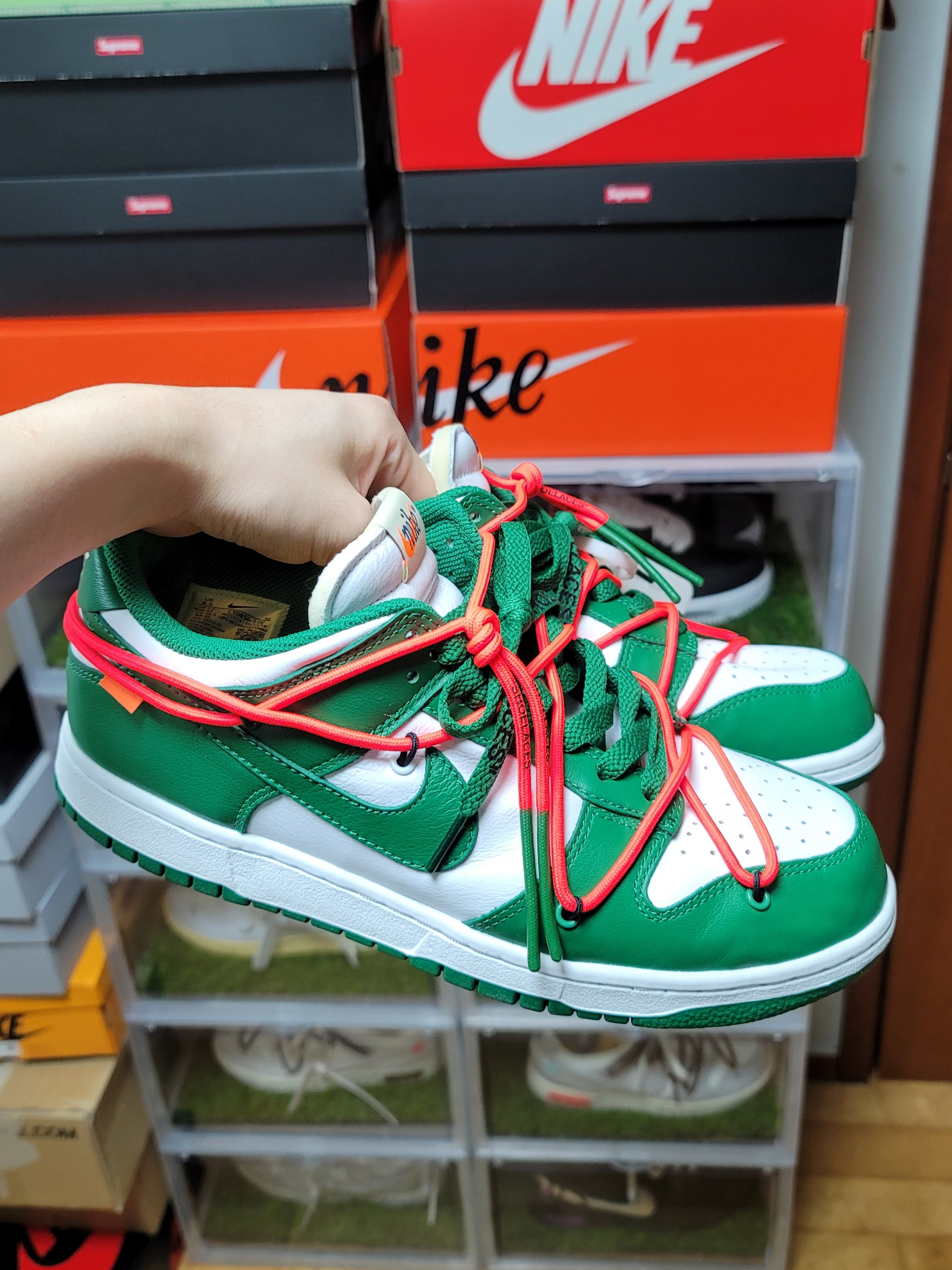 Nike x Off-White Dunk Low Pine Green 착용 스타일