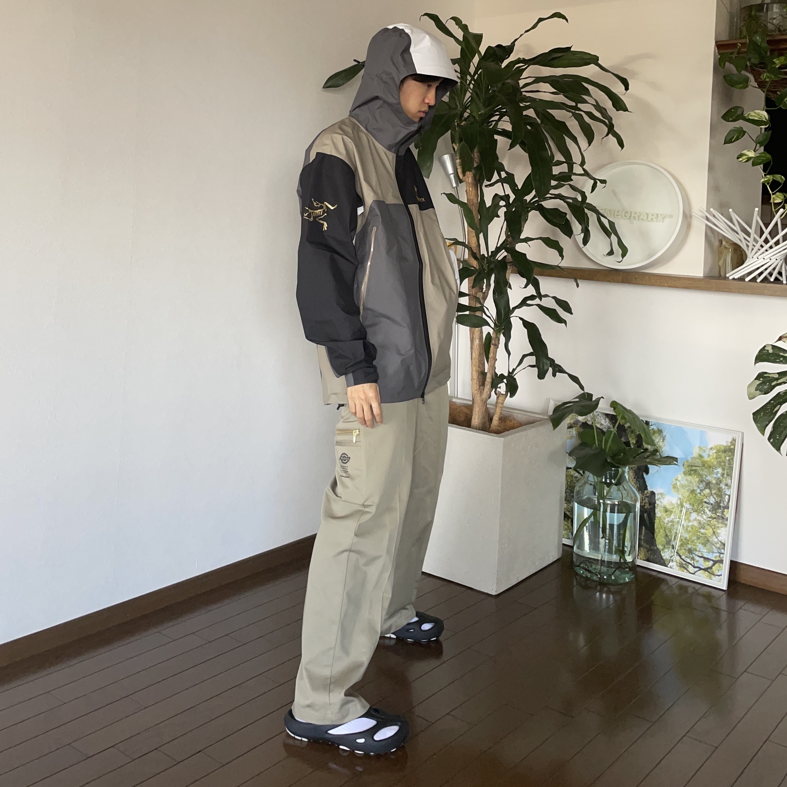 Arc'teryx x Beams Dimensions Beta Jacket Multi, Keen Shanti Black Dawn Blue 착용 스타일 - 4