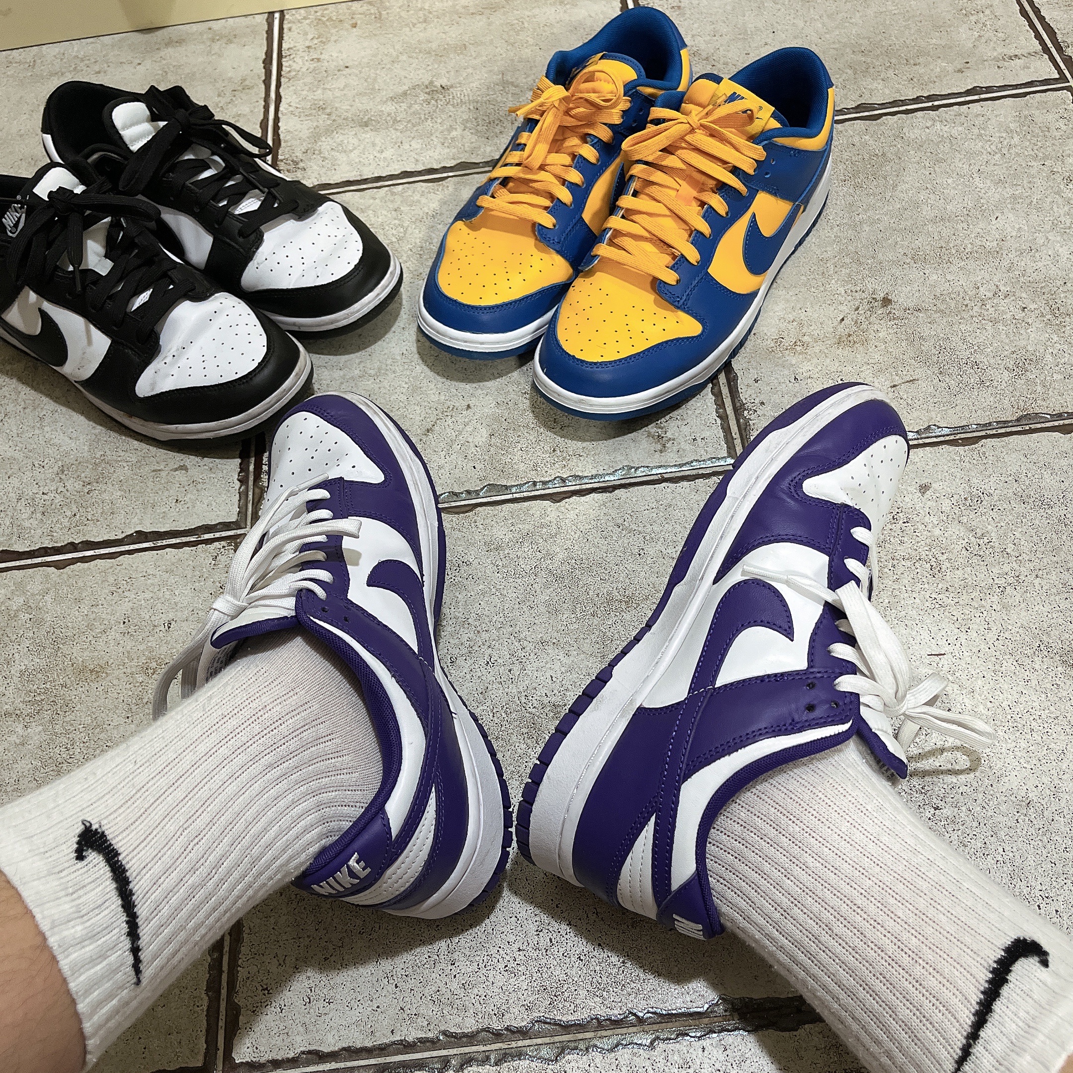 Nike Dunk Low Retro Championship Court Purple, Nike Dunk Low Retro Black 착용 스타일
