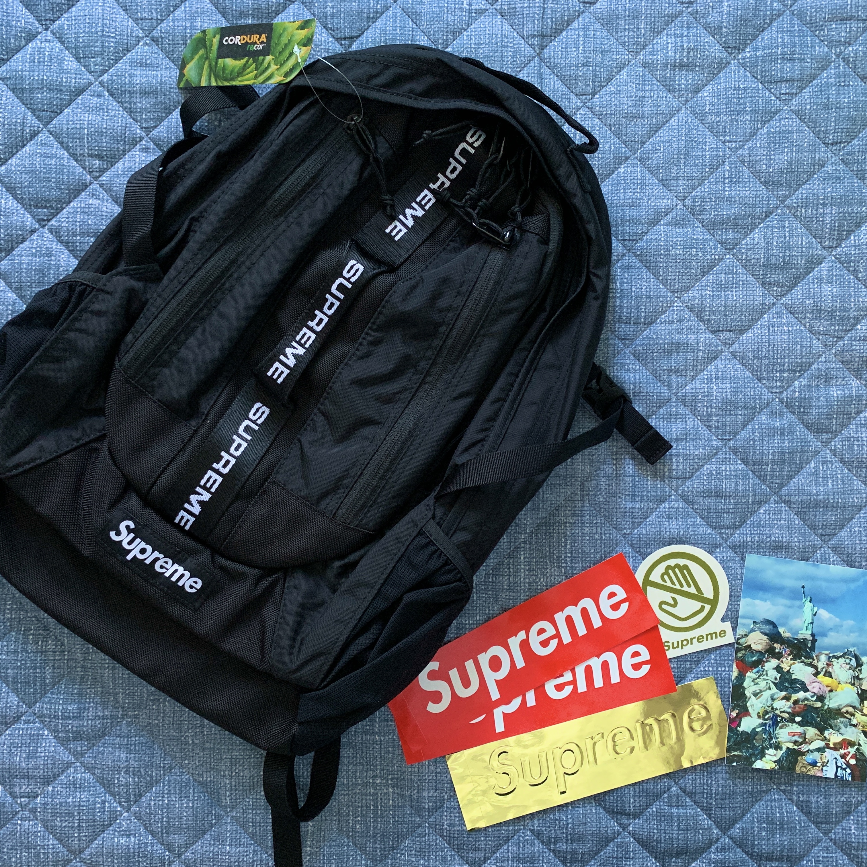 Supreme Backpack Black - 22FW 착용 스타일 - 1