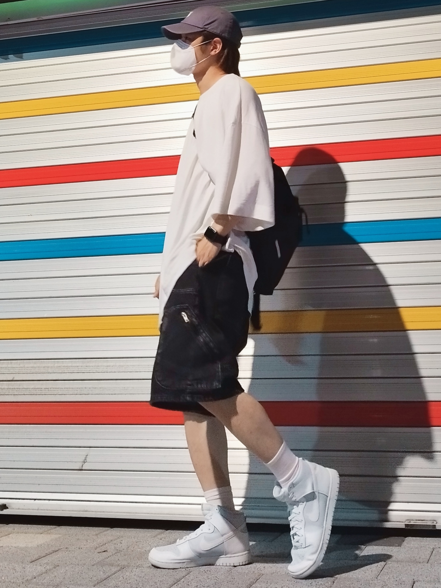 Nike Dunk High Retro Summit White Pure Platinum 착용 스타일 - 3