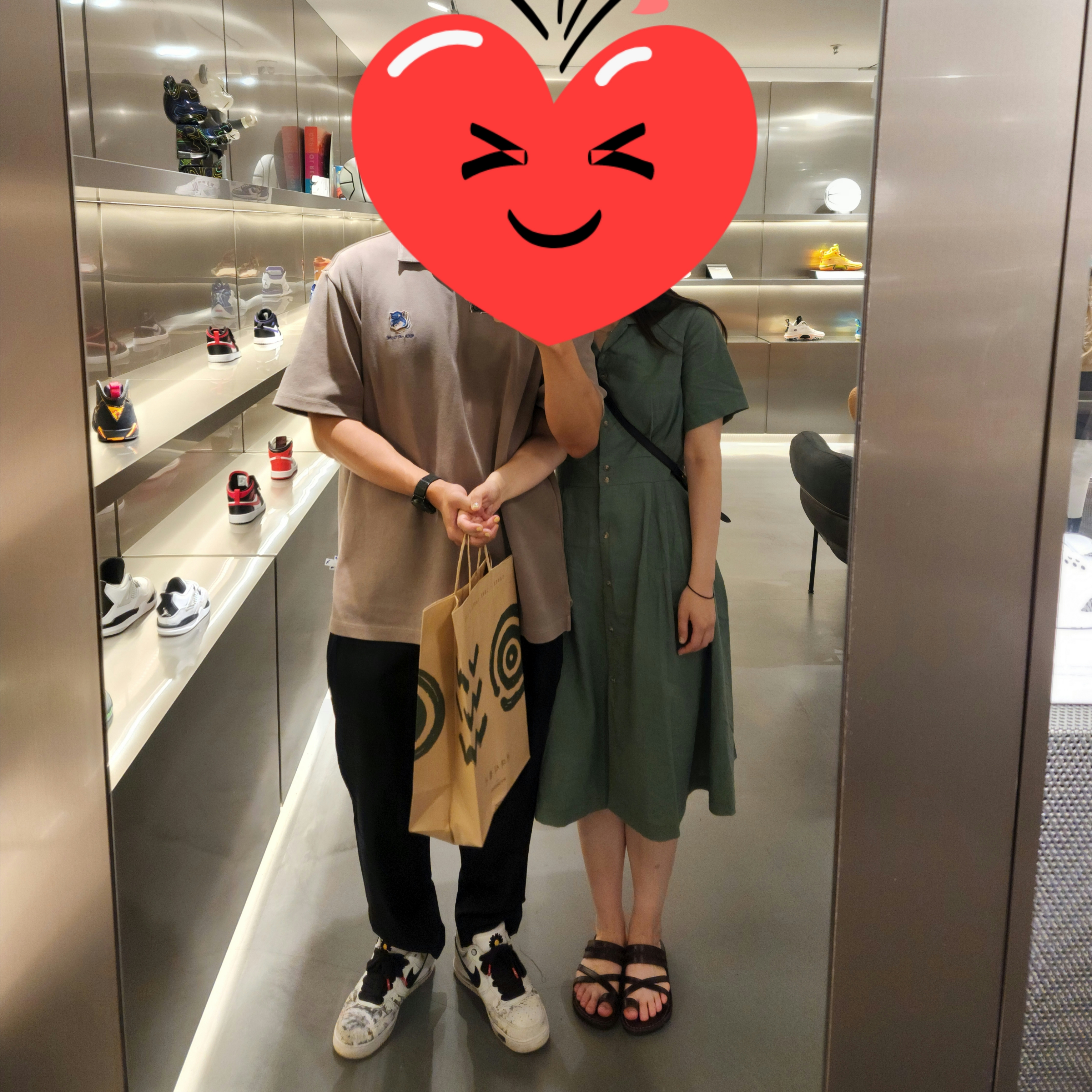 Nike x Peaceminusone Air Force 1 Low Para-Noise 2.0, Maison Kitsune x Ader Error Triple Fox Head PK-Shirt Beige 착용 스타일