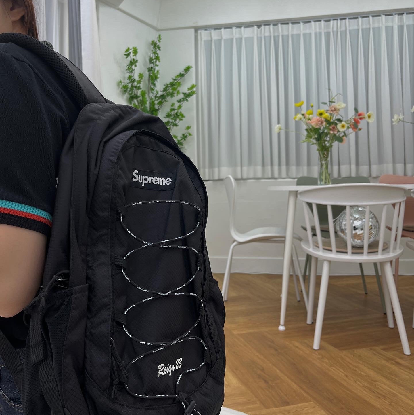 Supreme Backpack Black - 22SS 착용 스타일 - 3