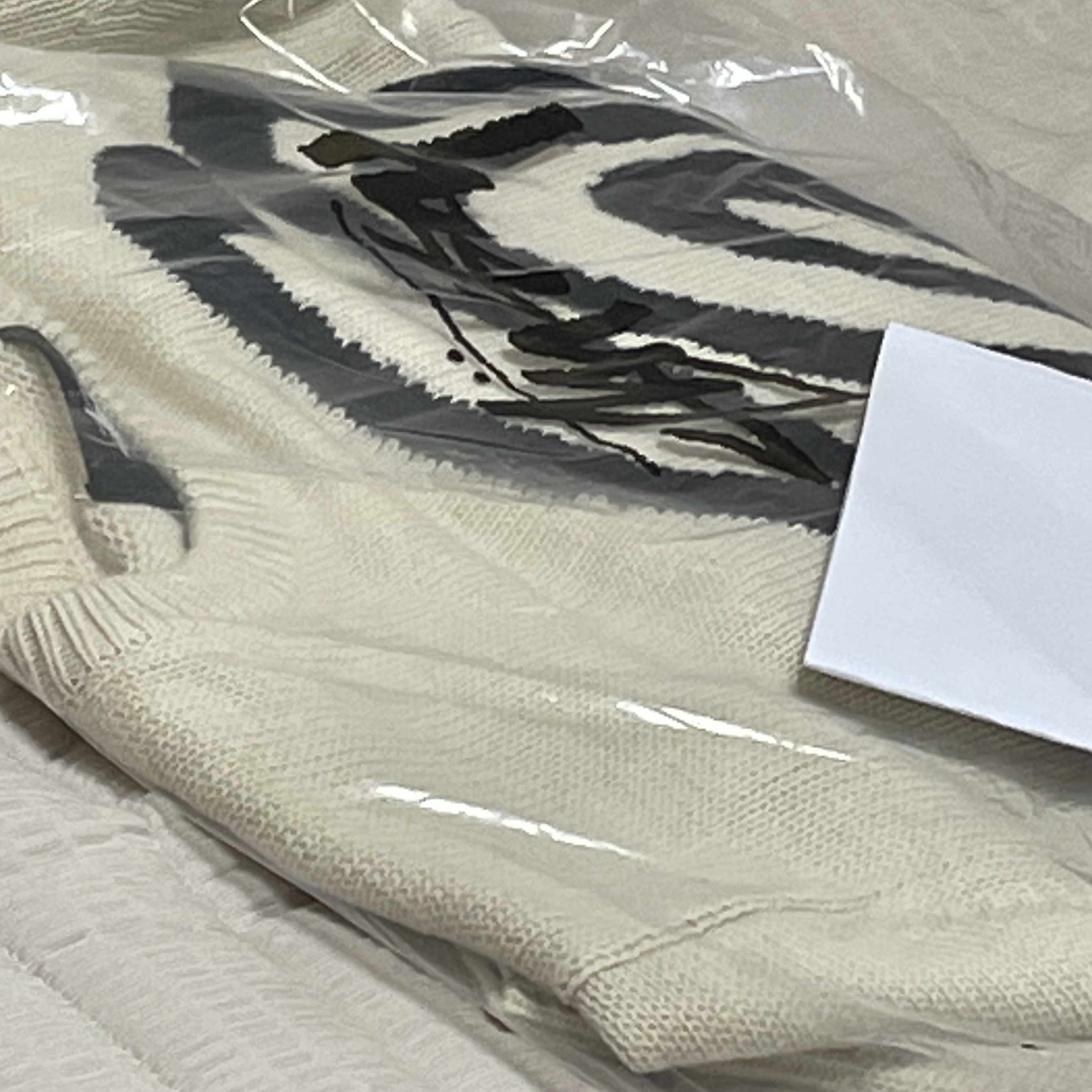 Stussy Curly S Sweater Natural 착용 스타일