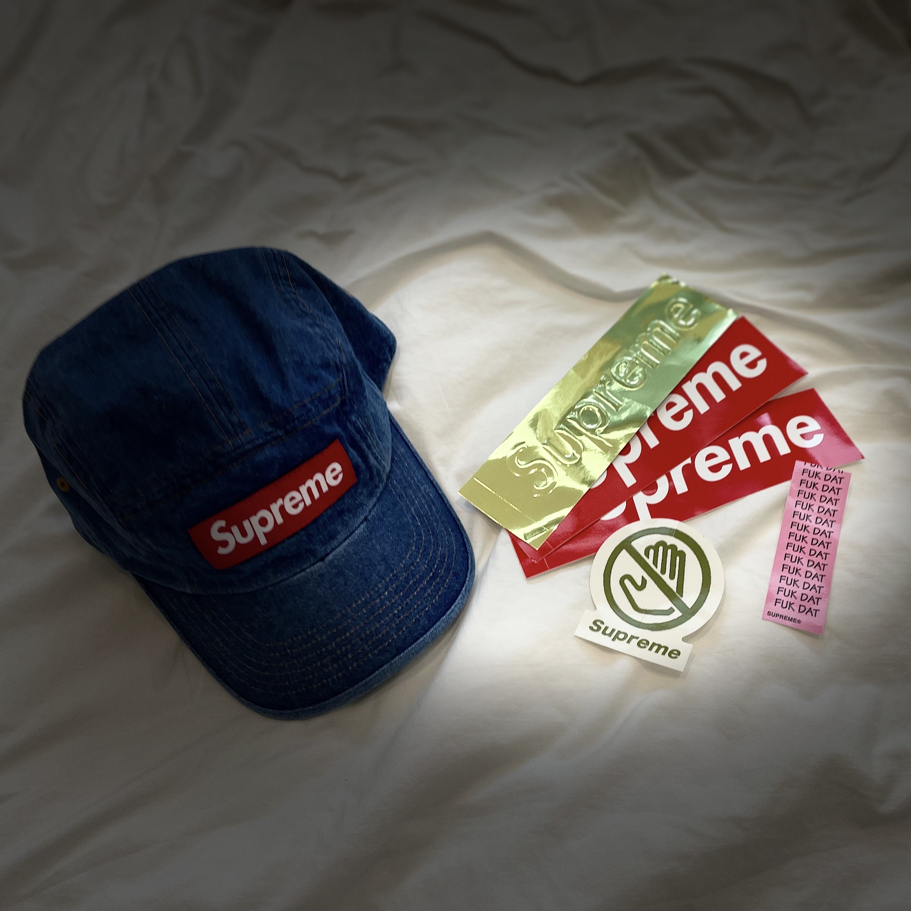 Supreme Washed Chino Twill Camp Cap Denim - 22FW 착용 스타일
