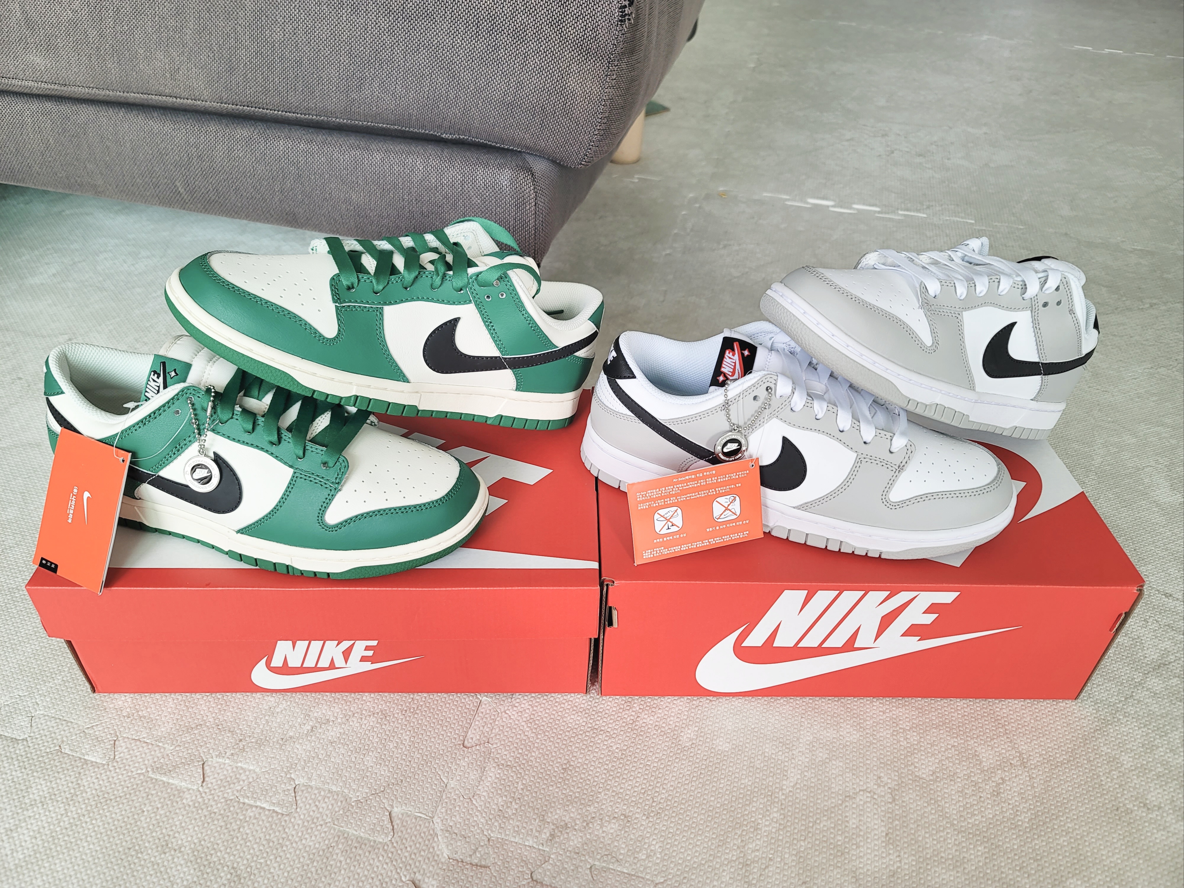 Nike Dunk Low Retro SE Jackpot Malachite, Nike Dunk Low Retro SE Jackpot Grey Fog 착용 스타일