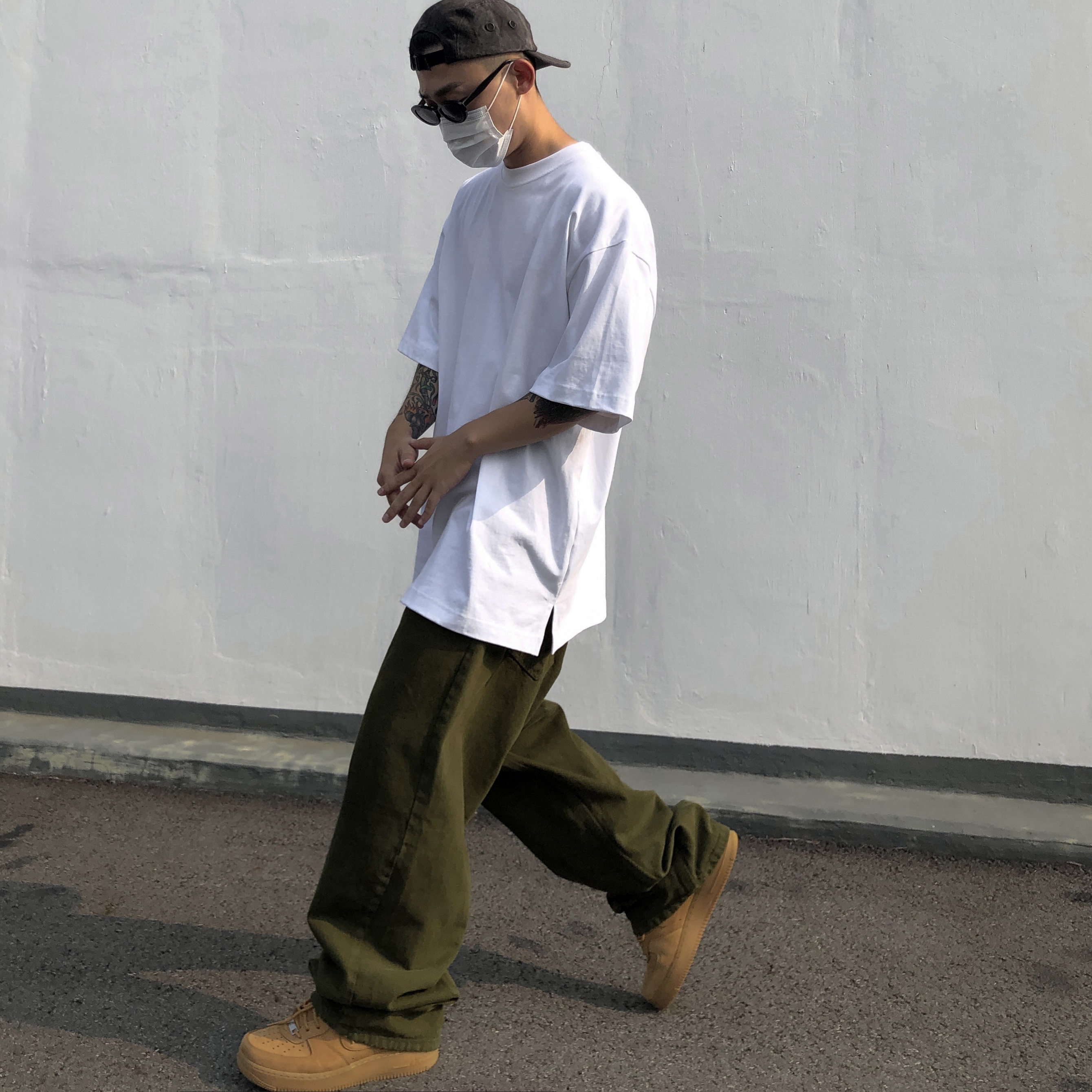 Nike x Supreme Air Force 1 Low Flax 착용 스타일 - 4
