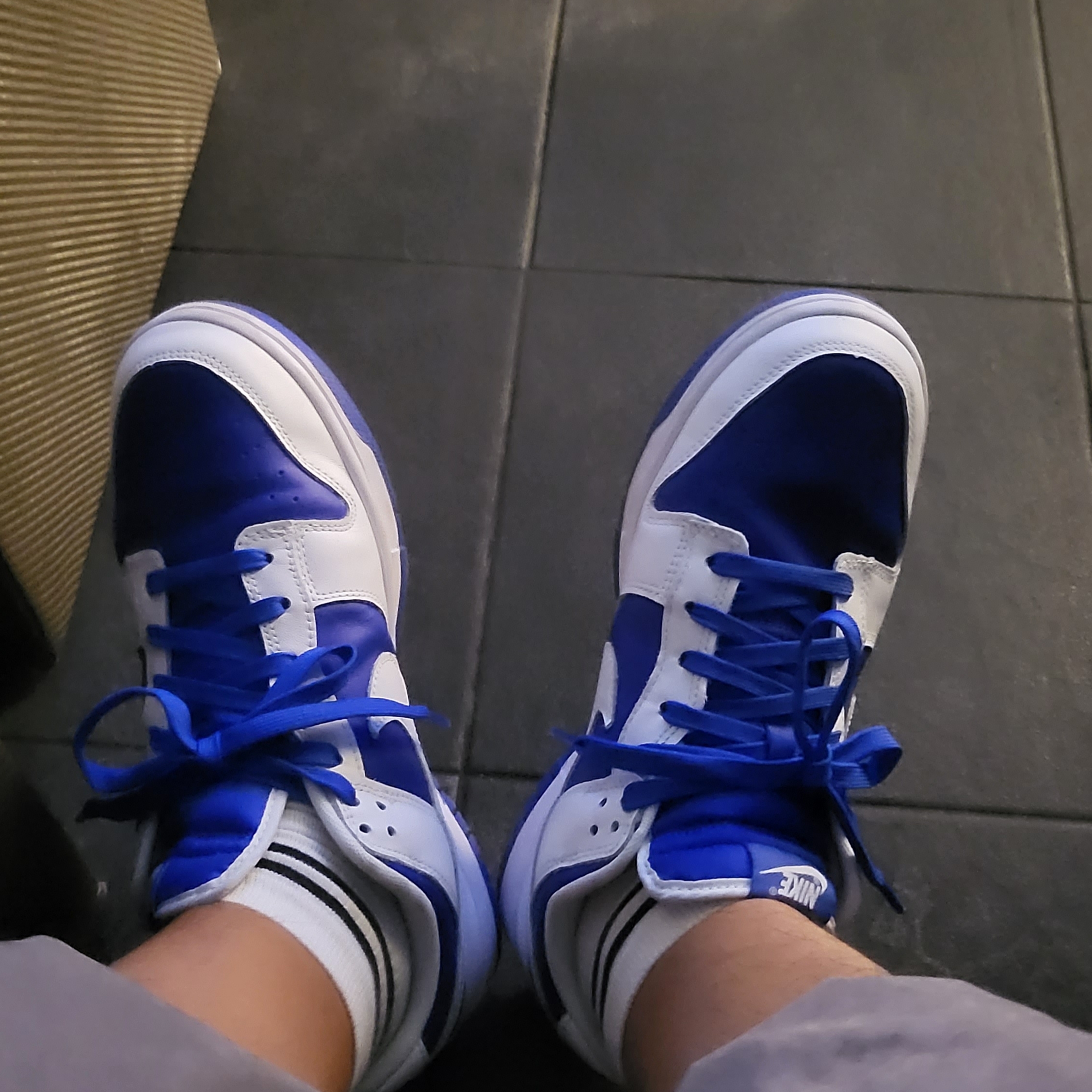 Nike Dunk Low Retro Racer Blue and White 착용 스타일