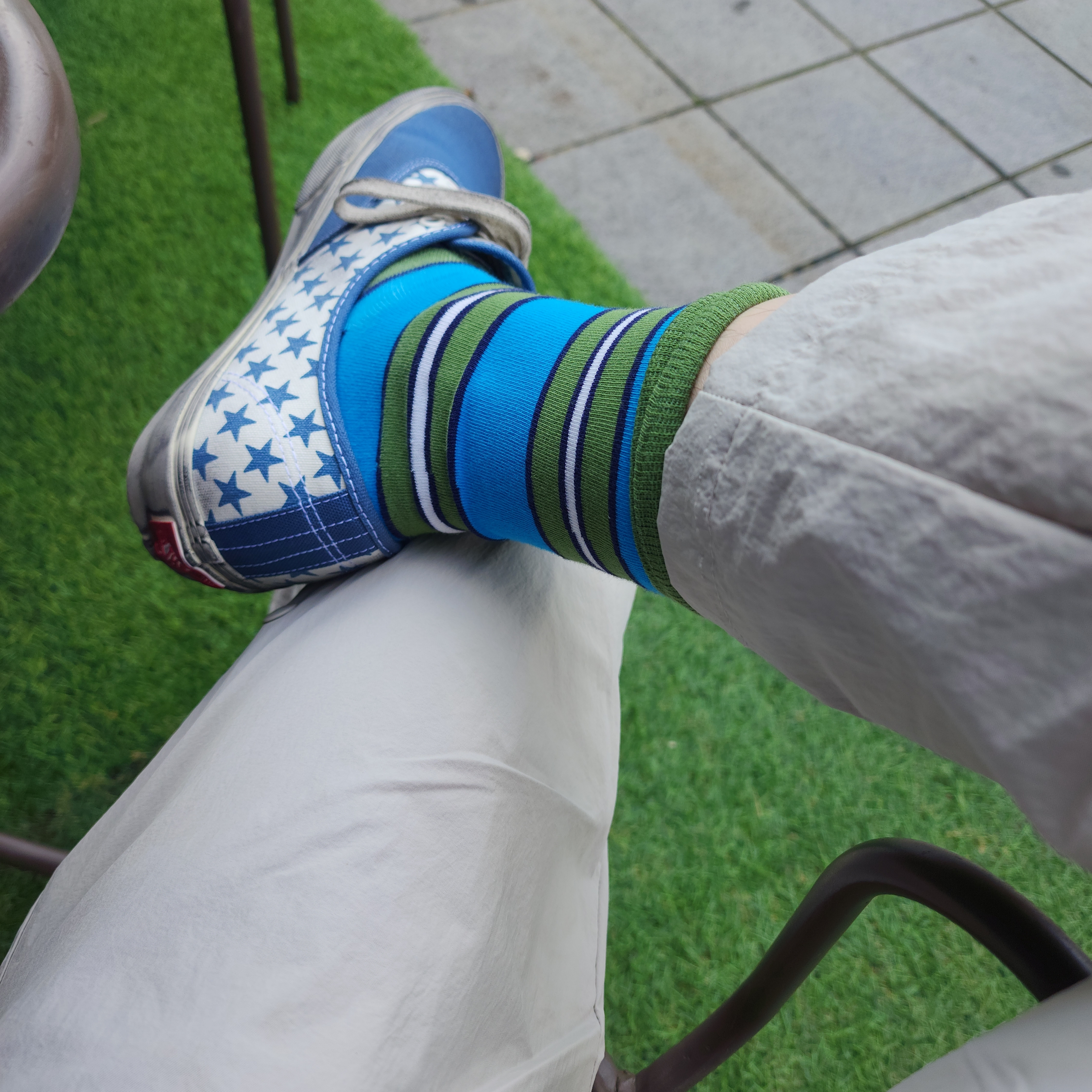 Vans Vault x Bianca Chandon Authentic LX Stressed Navy White, Sansan Gear Wave Pants Gray - 22SS 착용 스타일