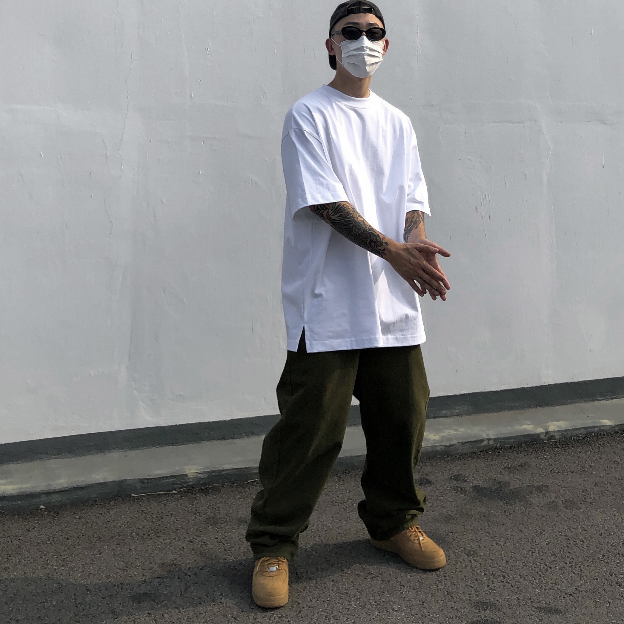 Nike x Supreme Air Force 1 Low Flax 착용 스타일 - 3