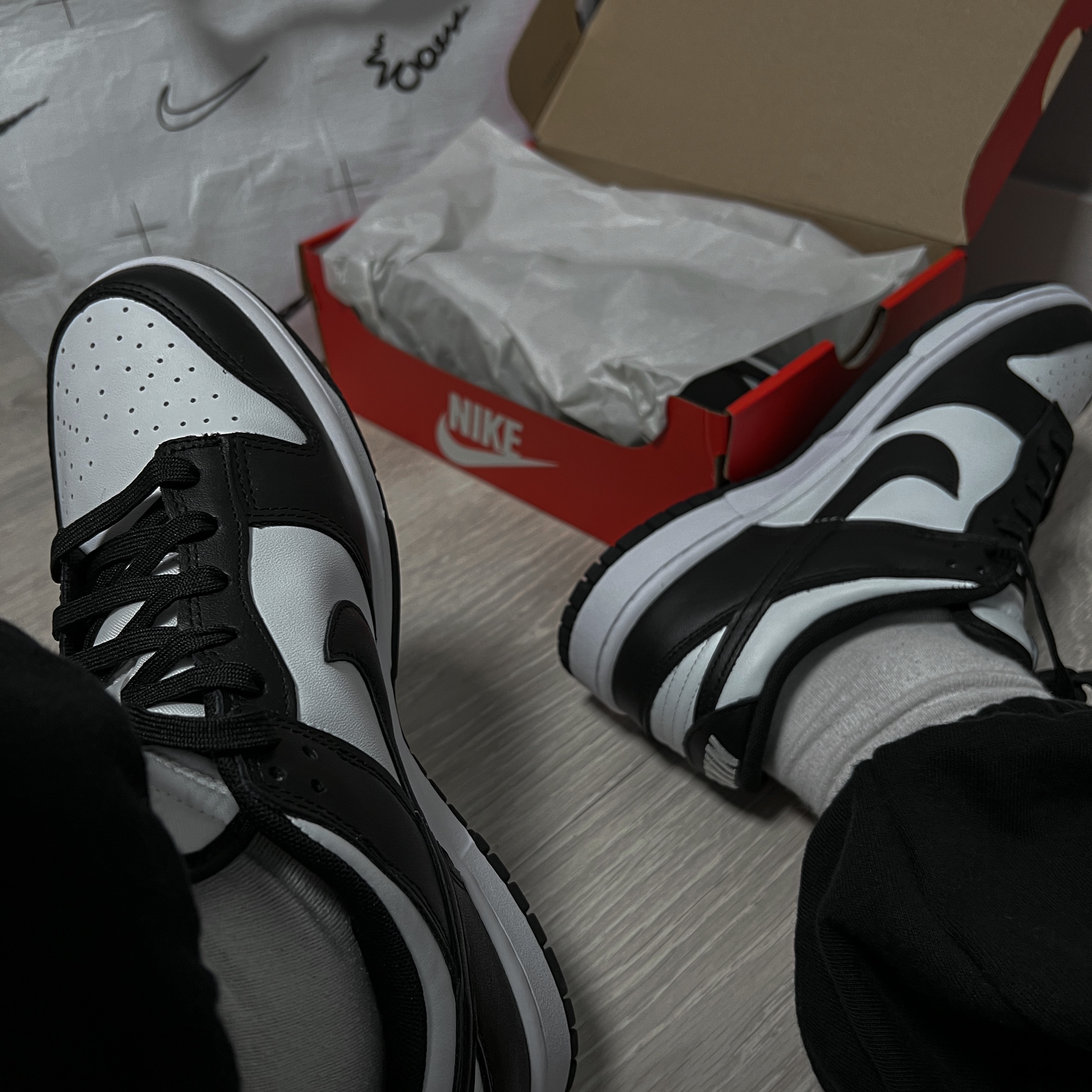 Nike Dunk Low Retro Black, (W) Nike Dunk Low Black 착용 스타일