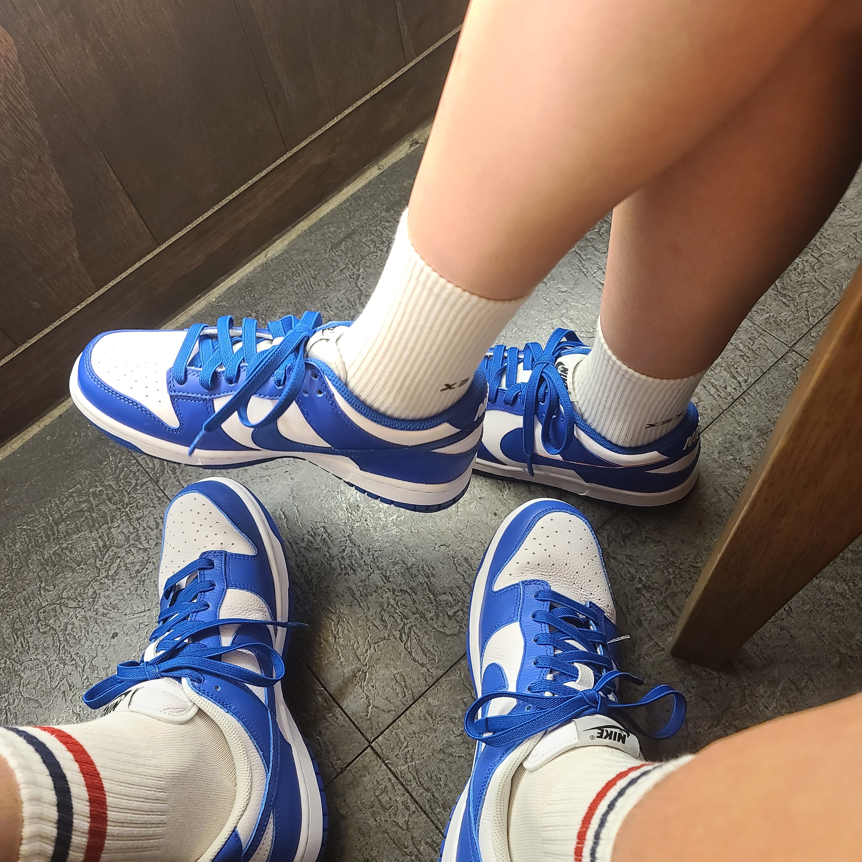 (GS) Nike Dunk Low Bright Crimson Game Royal, Nike Dunk Low SP Kentucky 2020 착용 스타일