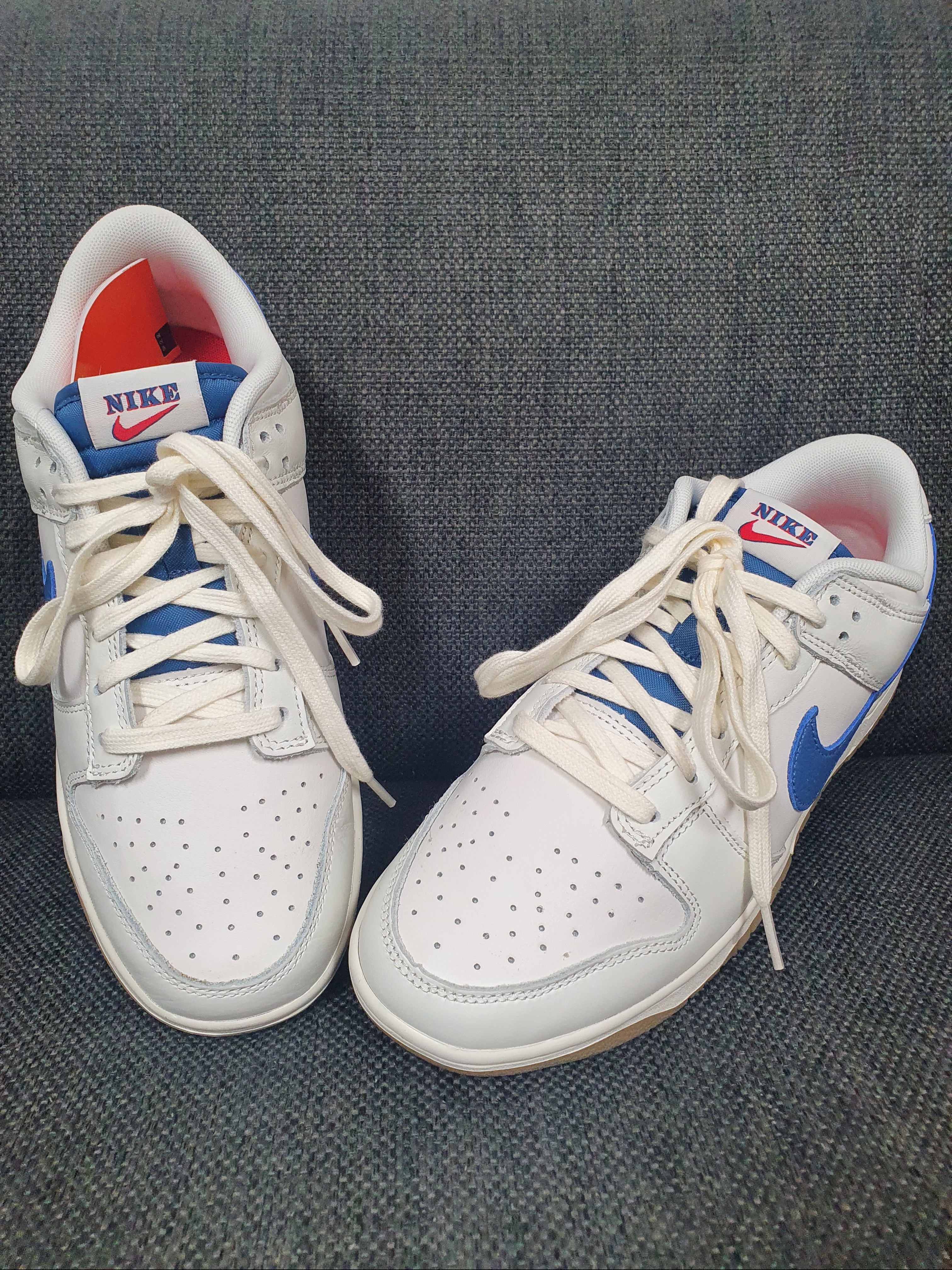 Nike Dunk Low SE Sail Dark Marina Blue 착용 스타일 - 1