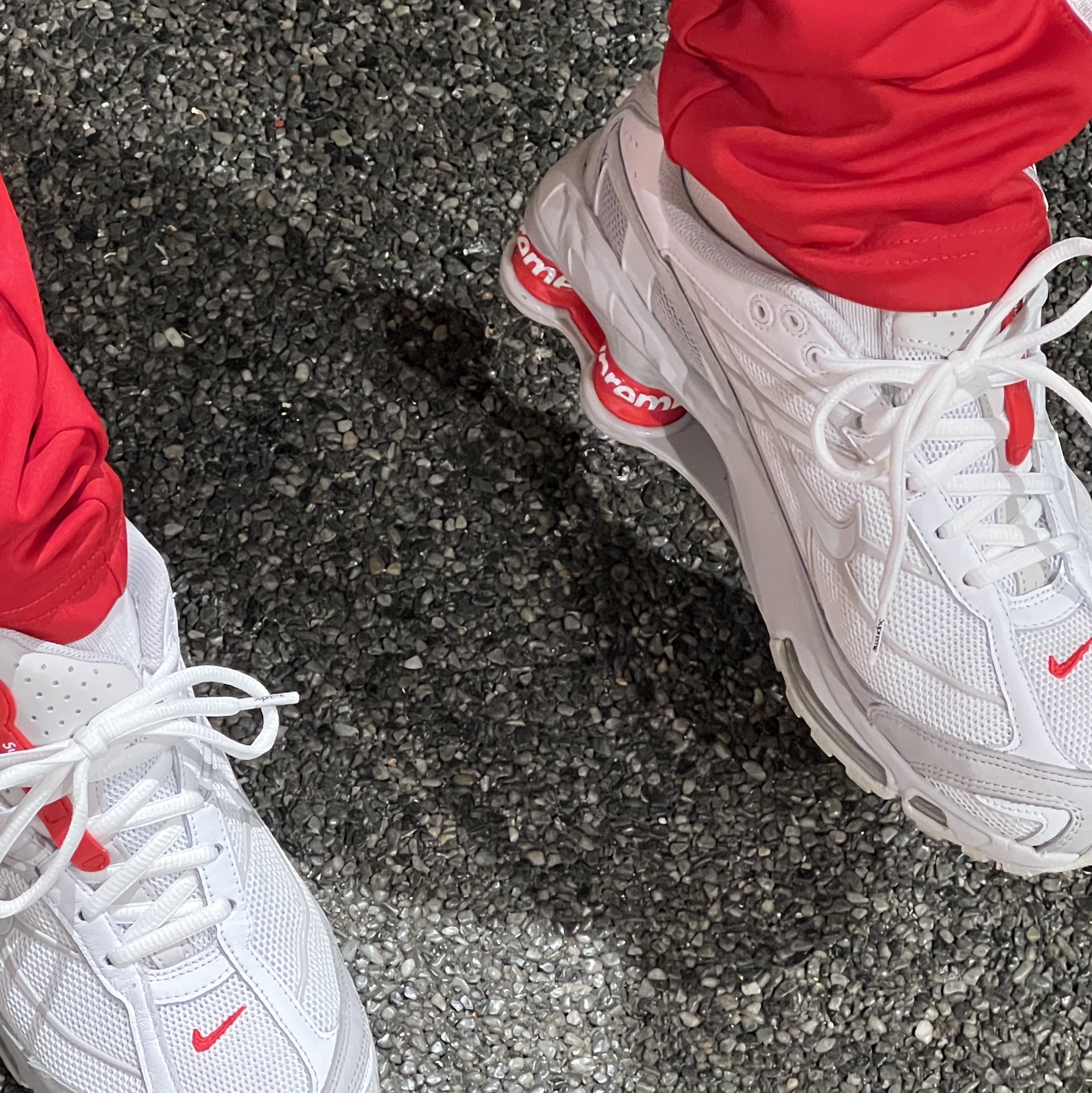 Nike x Supreme Shox Ride 2 SP White 착용 스타일