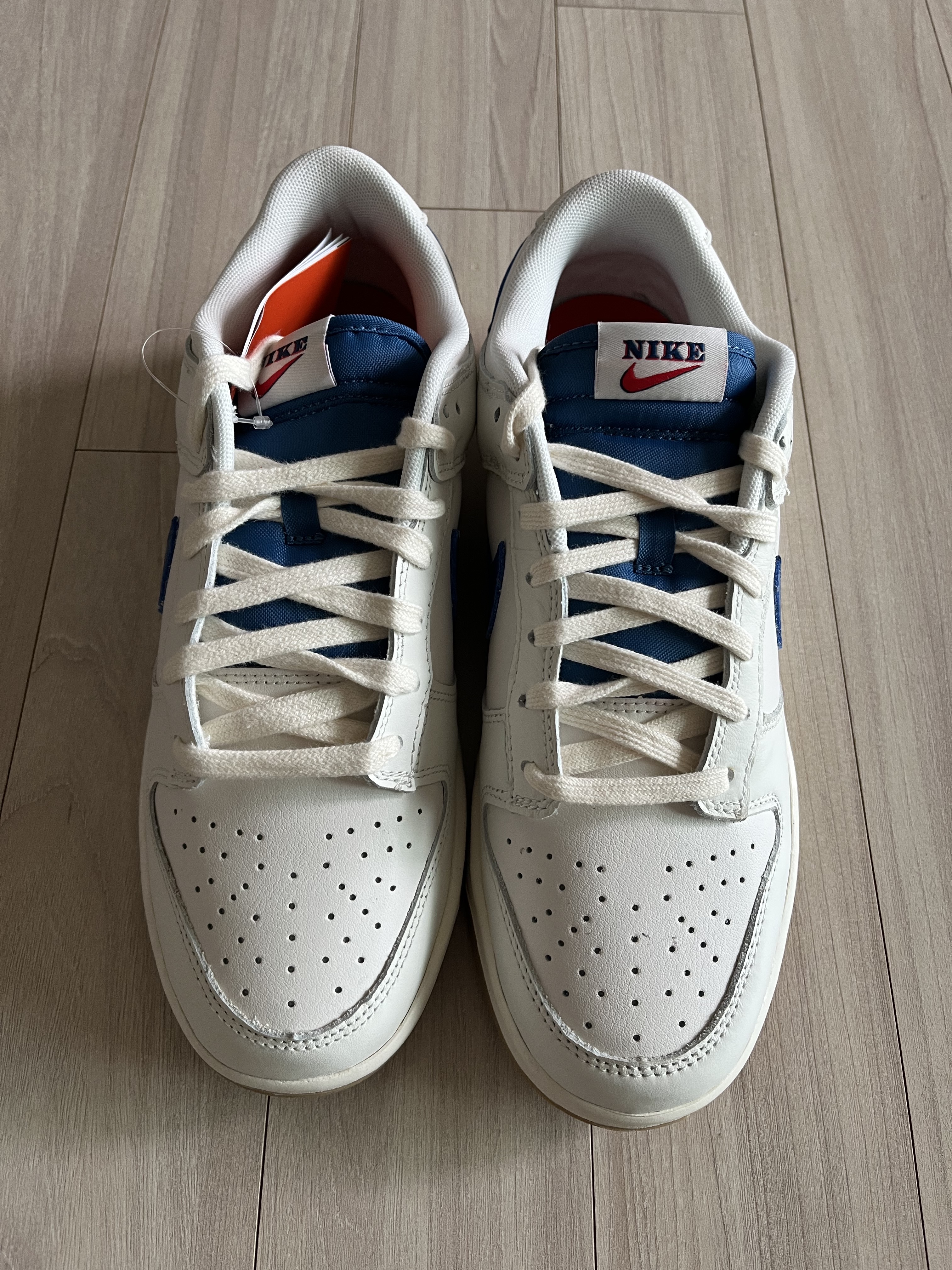 Nike Dunk Low SE Sail Dark Marina Blue 착용 스타일 - 1