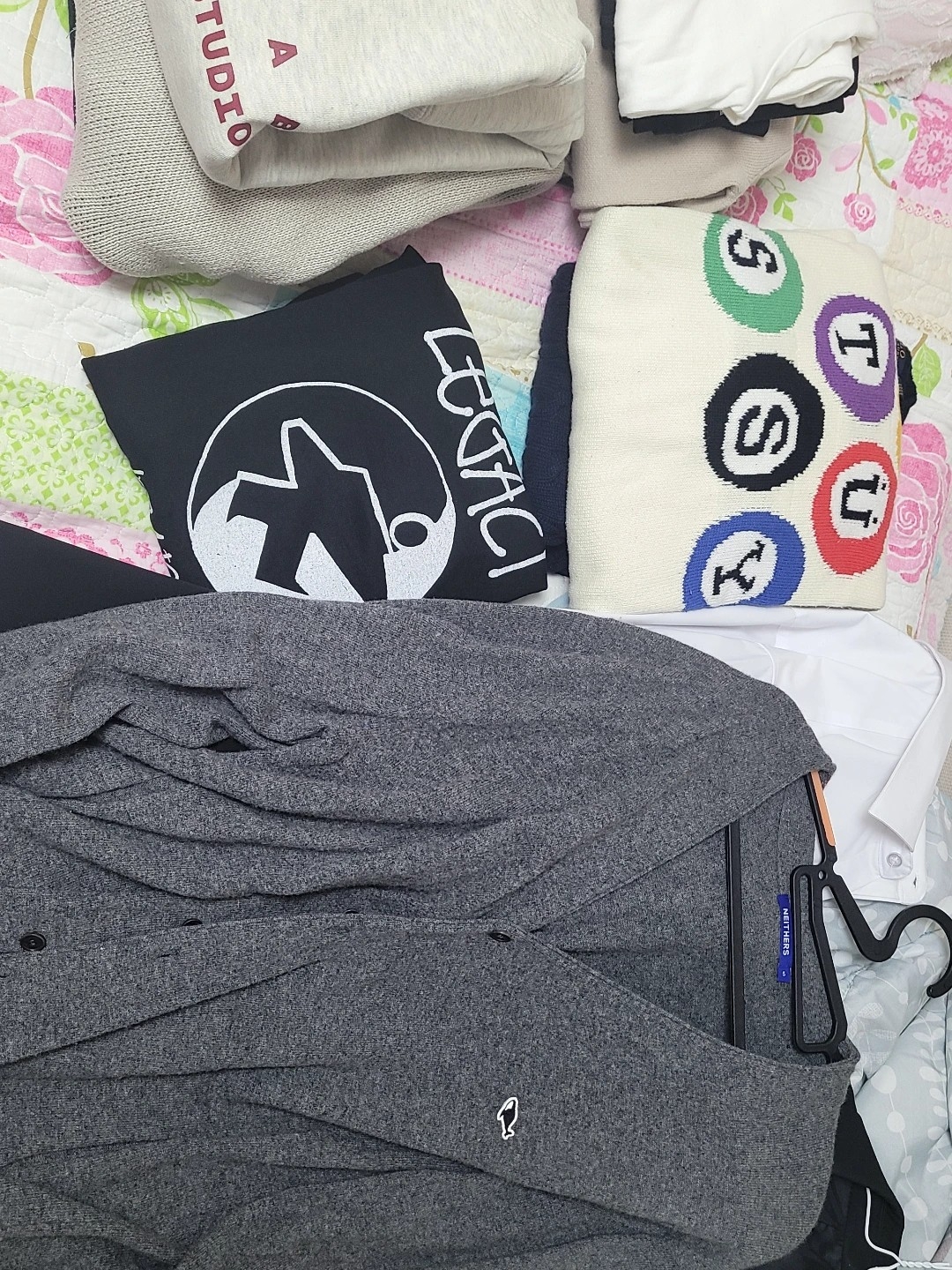 Stussy x Our Legacy Surfman T-Shirt Black - 21SS, Stussy Billiard Sweater Natural 착용 스타일