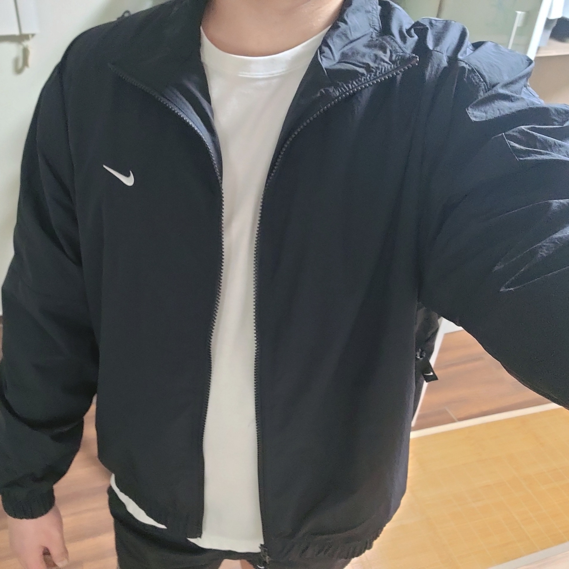 Nike NRG Solo Swoosh Woven Track Jacket Black - Asia 착용 스타일