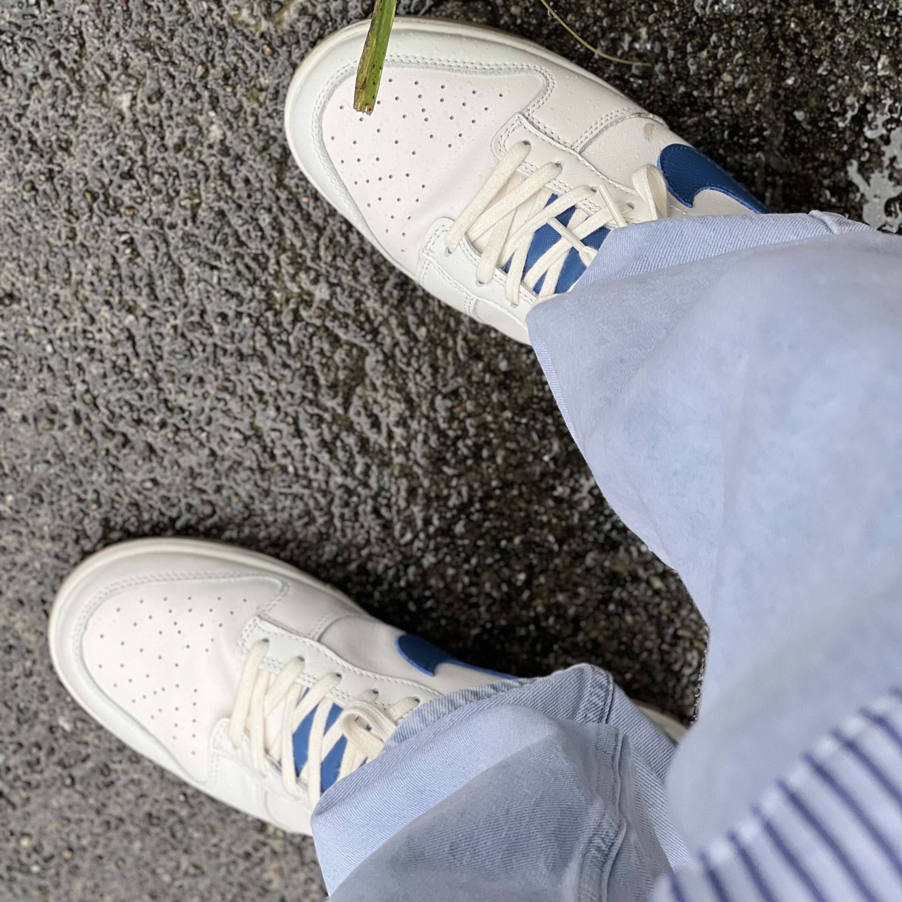 Nike Dunk Low SE Sail Dark Marina Blue 착용 스타일