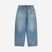 Balenciaga Large Baggy Jeans in Blue Coated Soft Denim