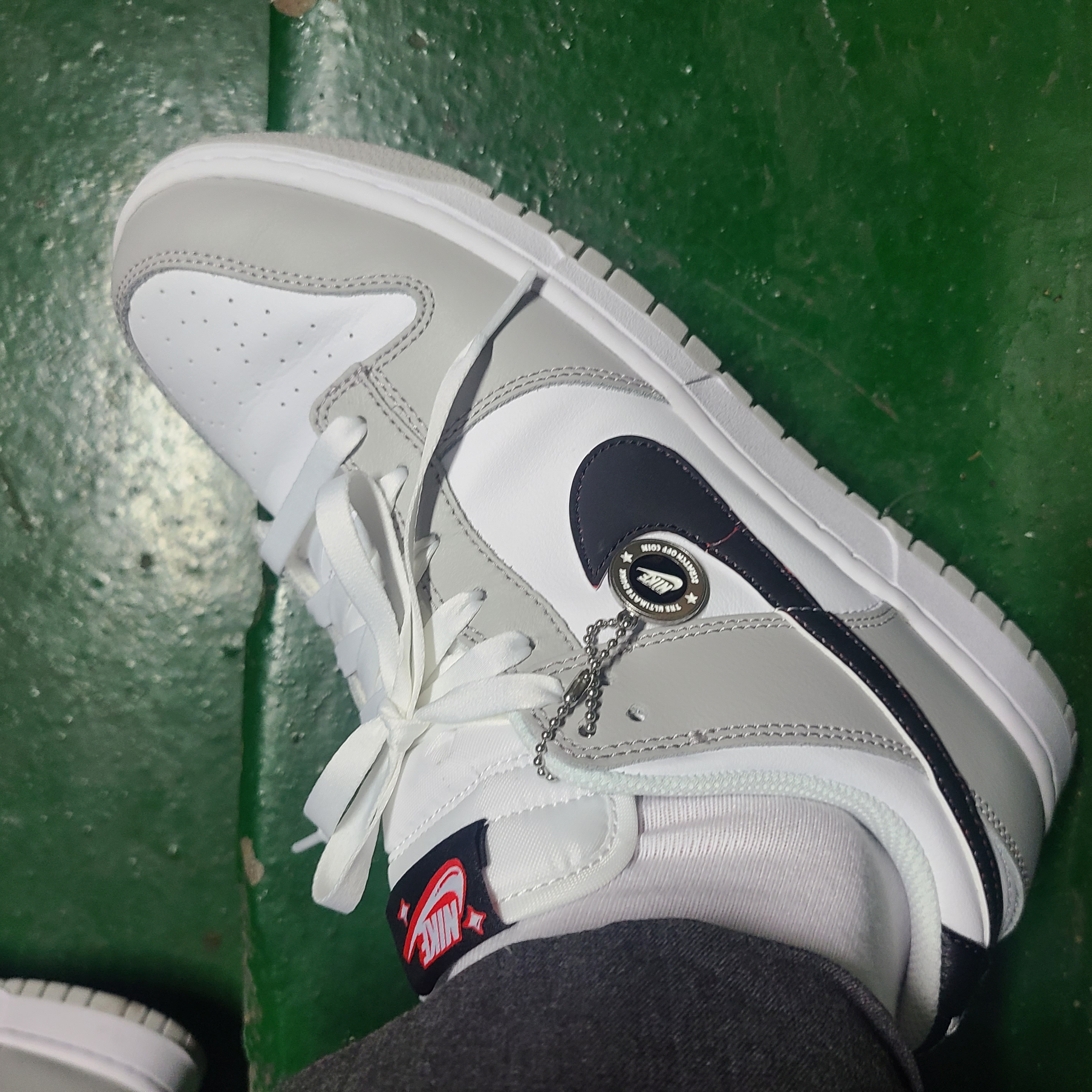 Nike Dunk Low Retro SE Jackpot Grey Fog, (GS) Nike Dunk Low SE Jackpot 착용 스타일 - 4