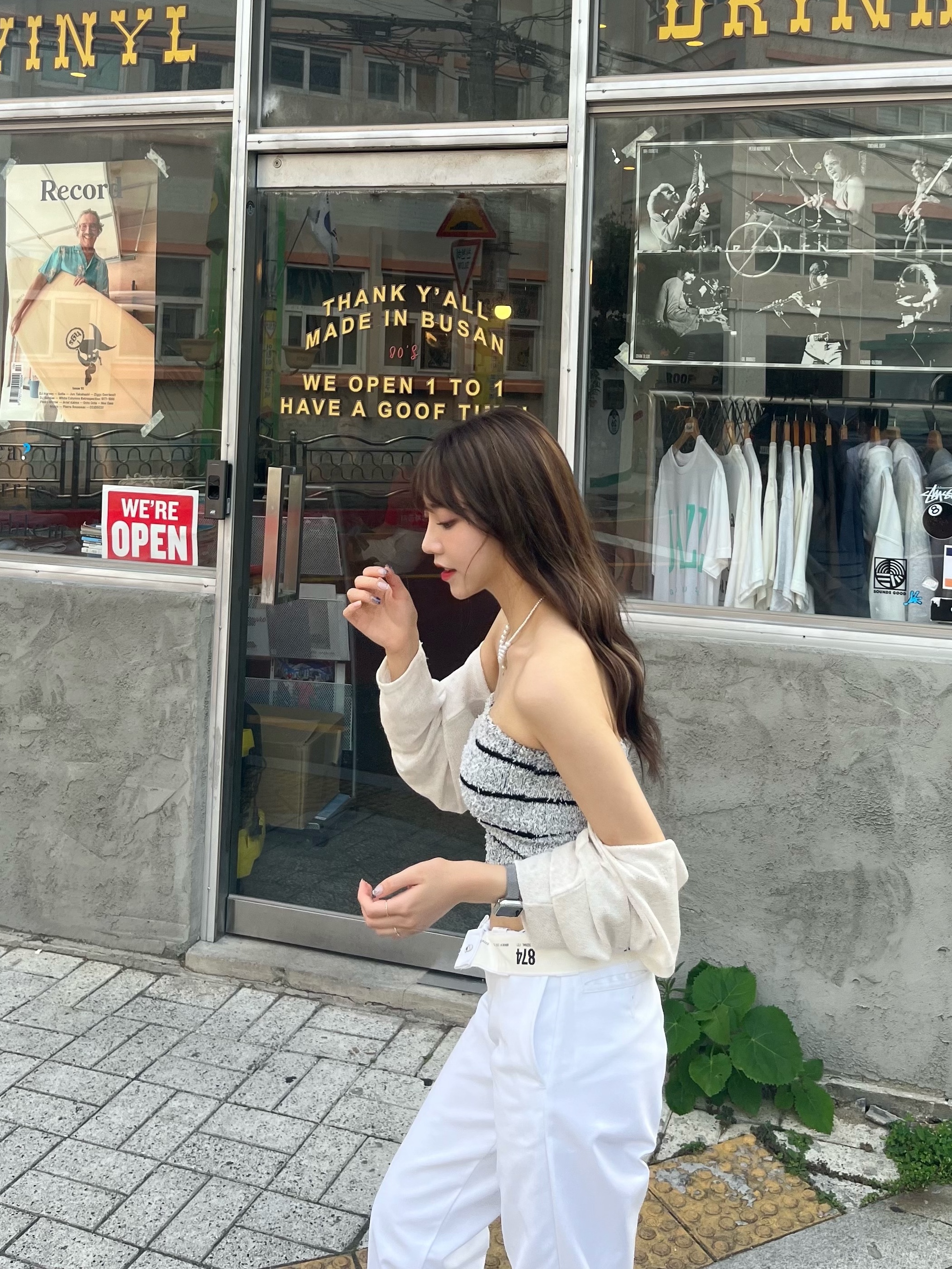 Nike x Supreme Air Force 1 Low White 착용 스타일 - 2