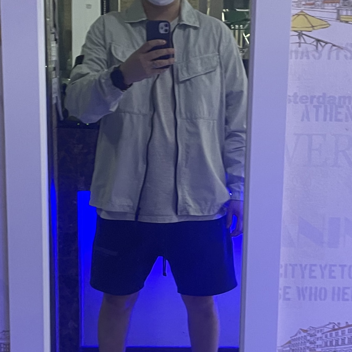Stone Island 101WN Brushed Cotton Canvas T.CO+OLD Overshirt Light Grey - 22FW 착용 스타일 - 1