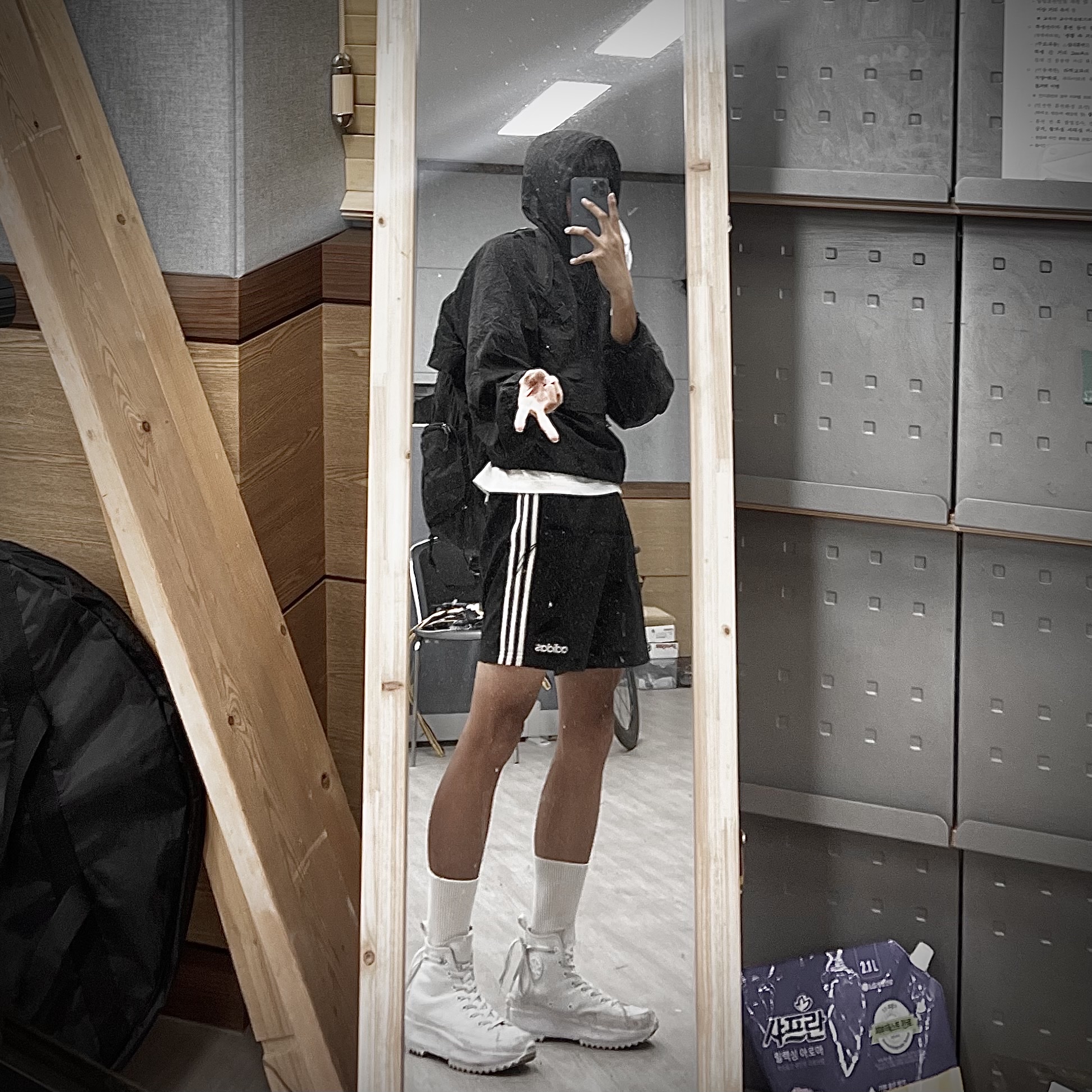 Converse Run Star Hike Hi Triple White 착용 스타일