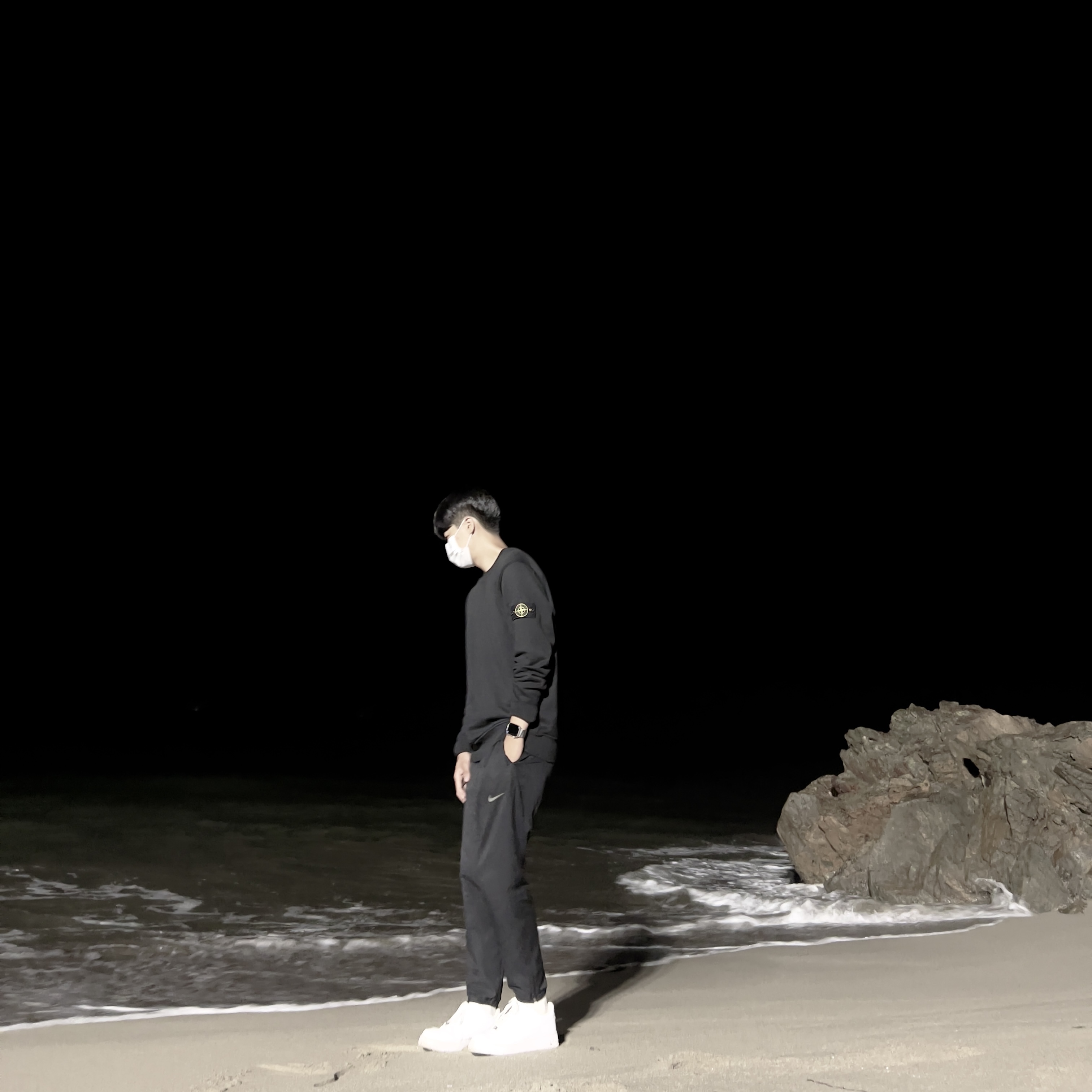 Stone Island 63051 Crewneck Sweatshirt Black - 22SS, Nike Air Force 1 '07 Low White 착용 스타일