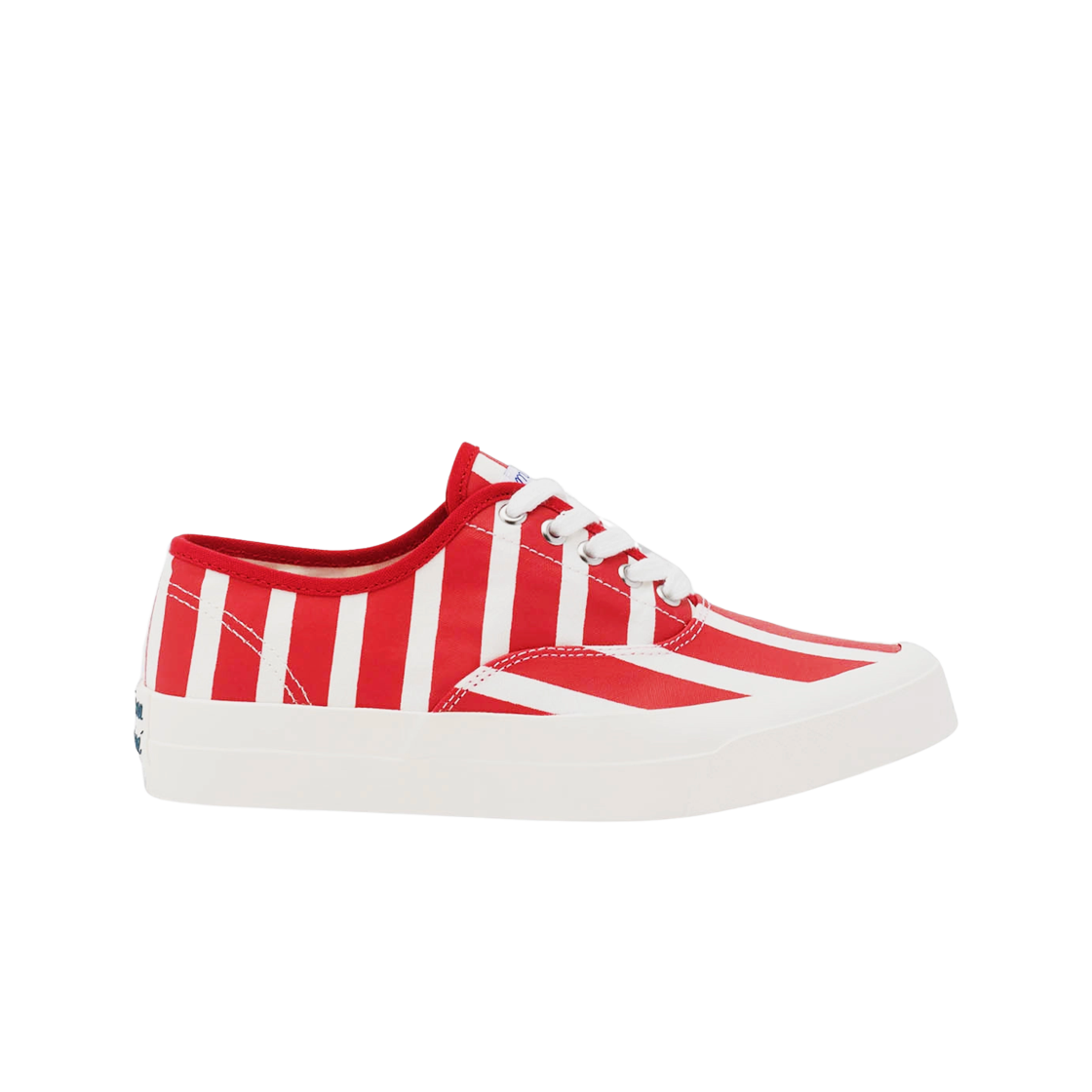 메종 키츠네 캔버스 레이스 스니커즈 레드 스트라이프(Maison Kitsune Canvas Laced Sneakers Red Stripe)