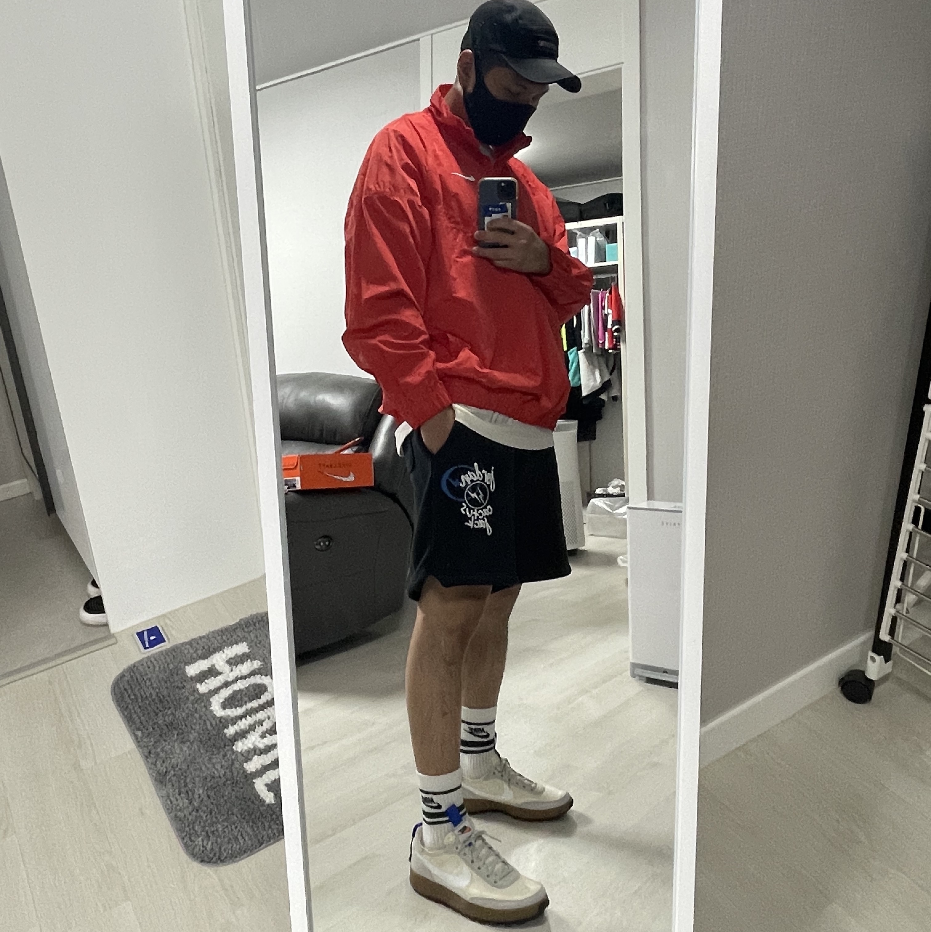 Nike x Cactus Plant Flea Market Anorak Teal, Nike x Tom Sachs General Purpose Shoe Light Cream 착용 스타일 - 2