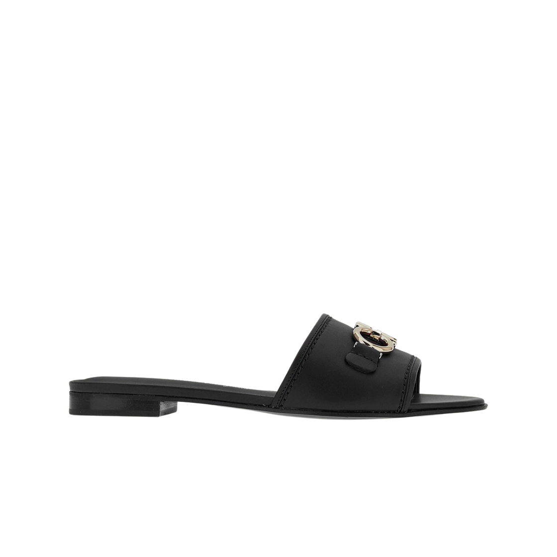 (W) 페라가모 간치니 슬라이드 블랙 - D((W) Ferragamo Gancini Slide Black - D) - 1