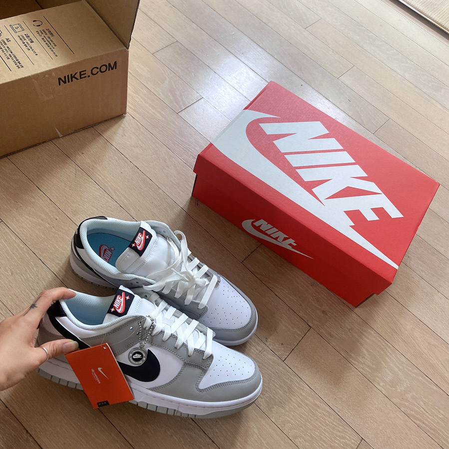 Nike Dunk Low Retro SE Jackpot Grey Fog, (GS) Nike Dunk Low SE Jackpot 착용 스타일