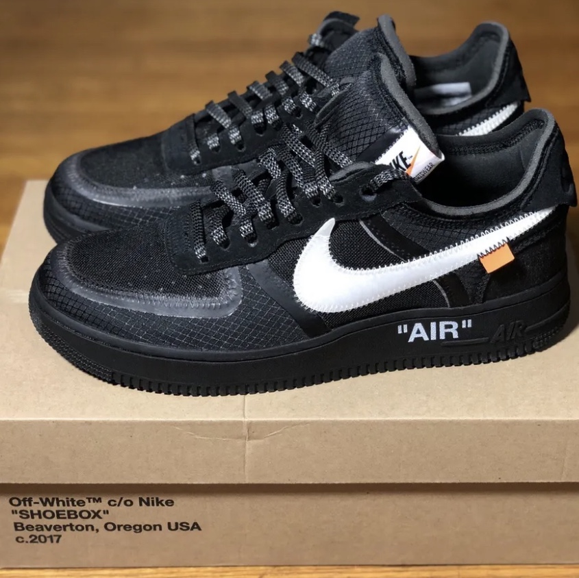 Nike x Off-White Air Force 1 Low Black White 착용 스타일