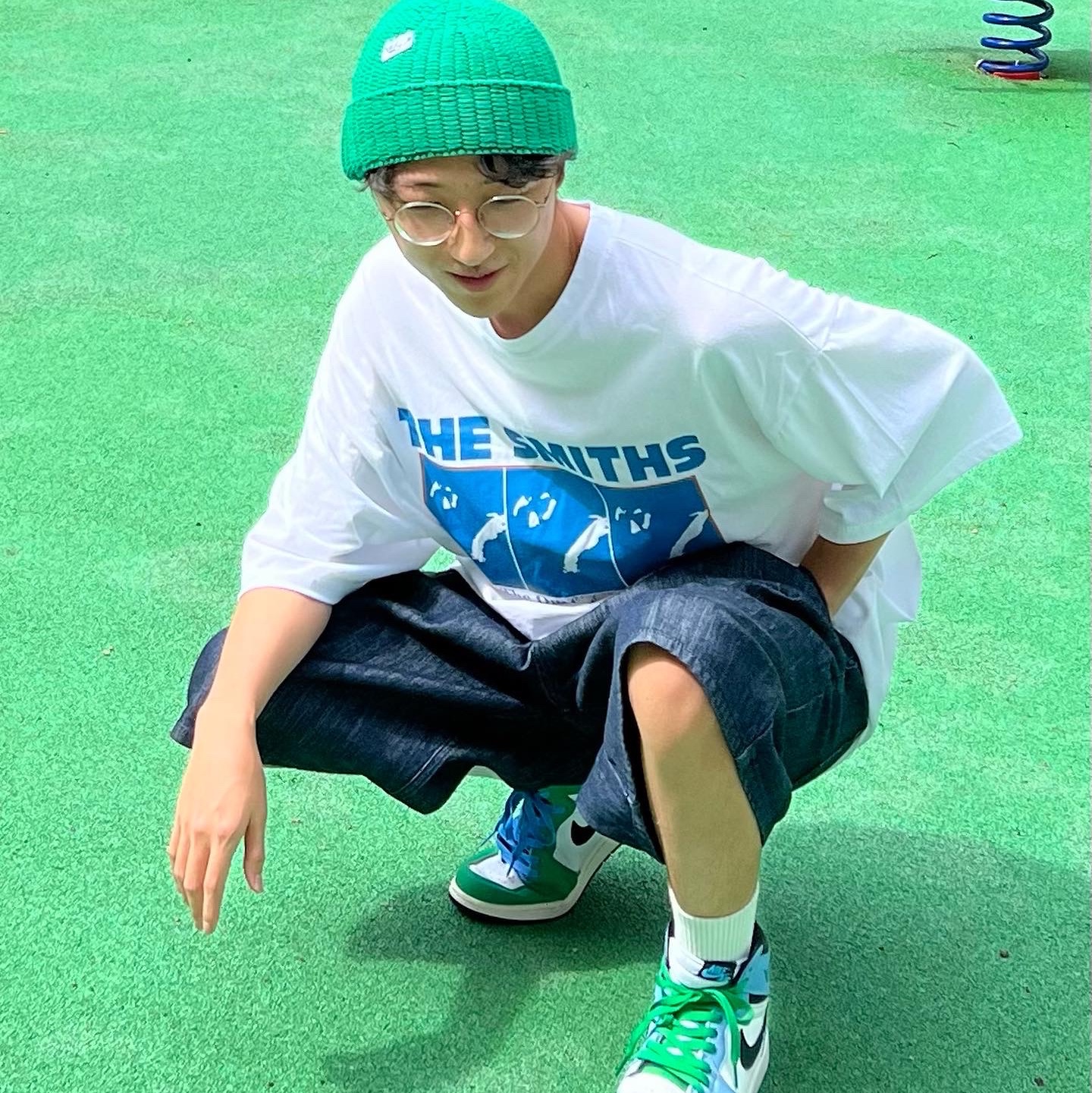 (W) Jordan 1 Retro High OG Lucky Green, Jordan 1 Retro High OG University Blue 착용 스타일