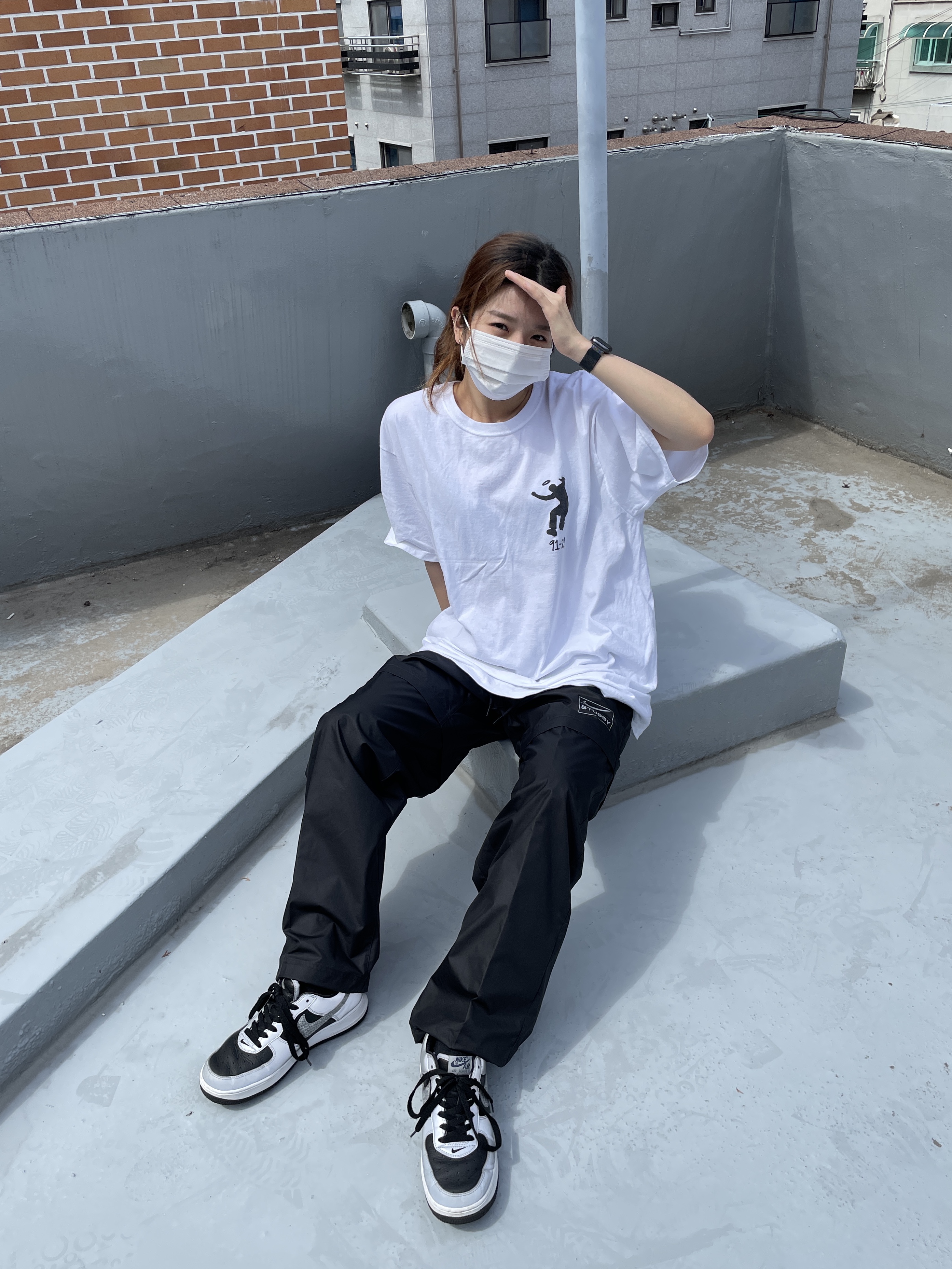 Nike x Stussy NRG FL Storm-Fit Pants Black (DO7170-010), Nike Air Force 1 B Silver Snake 착용 스타일 - 2