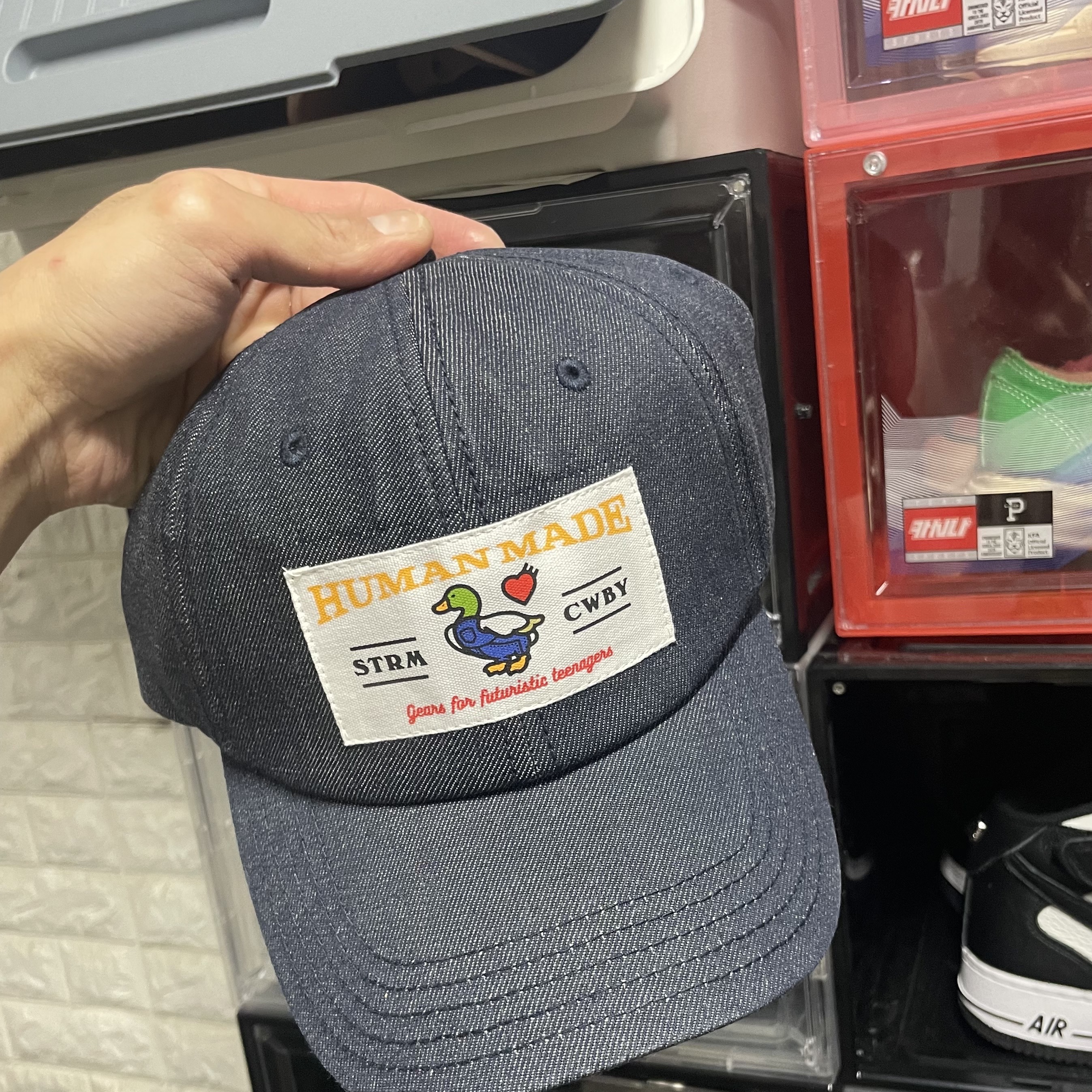 Human Made 6-Panel Denim Cap Indigo 착용 스타일 - 1