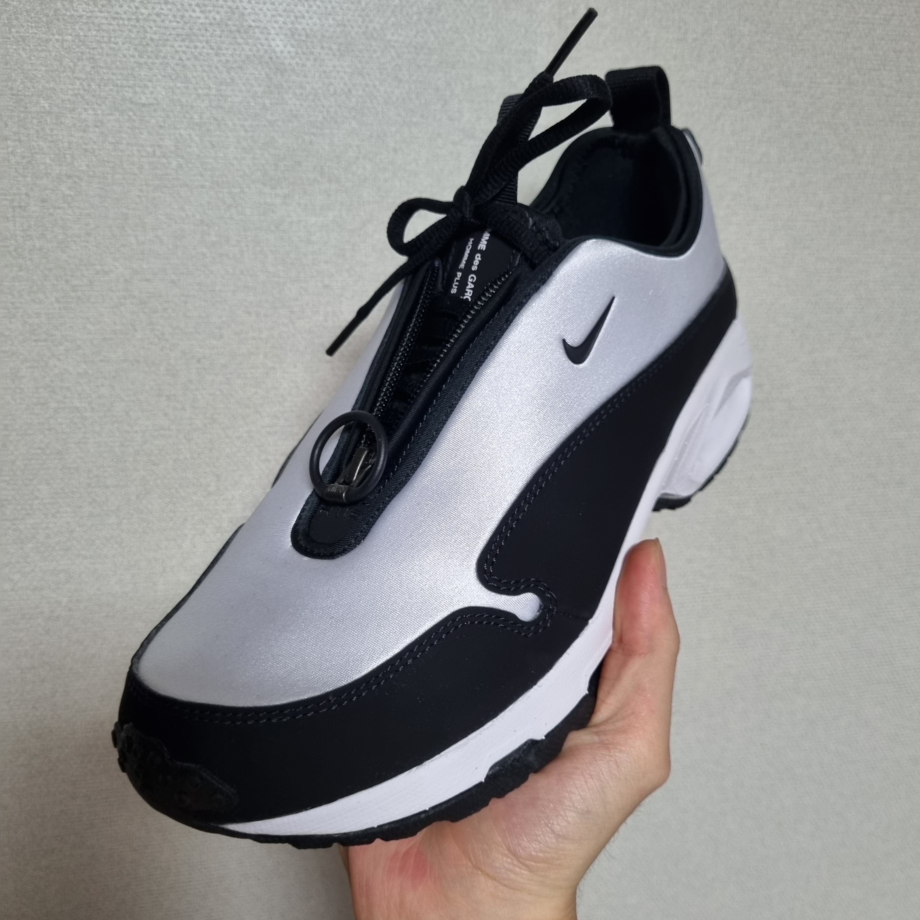 Nike x Comme des Garcons Homme Plus Air Max Sunder SP White Black 착용 스타일
